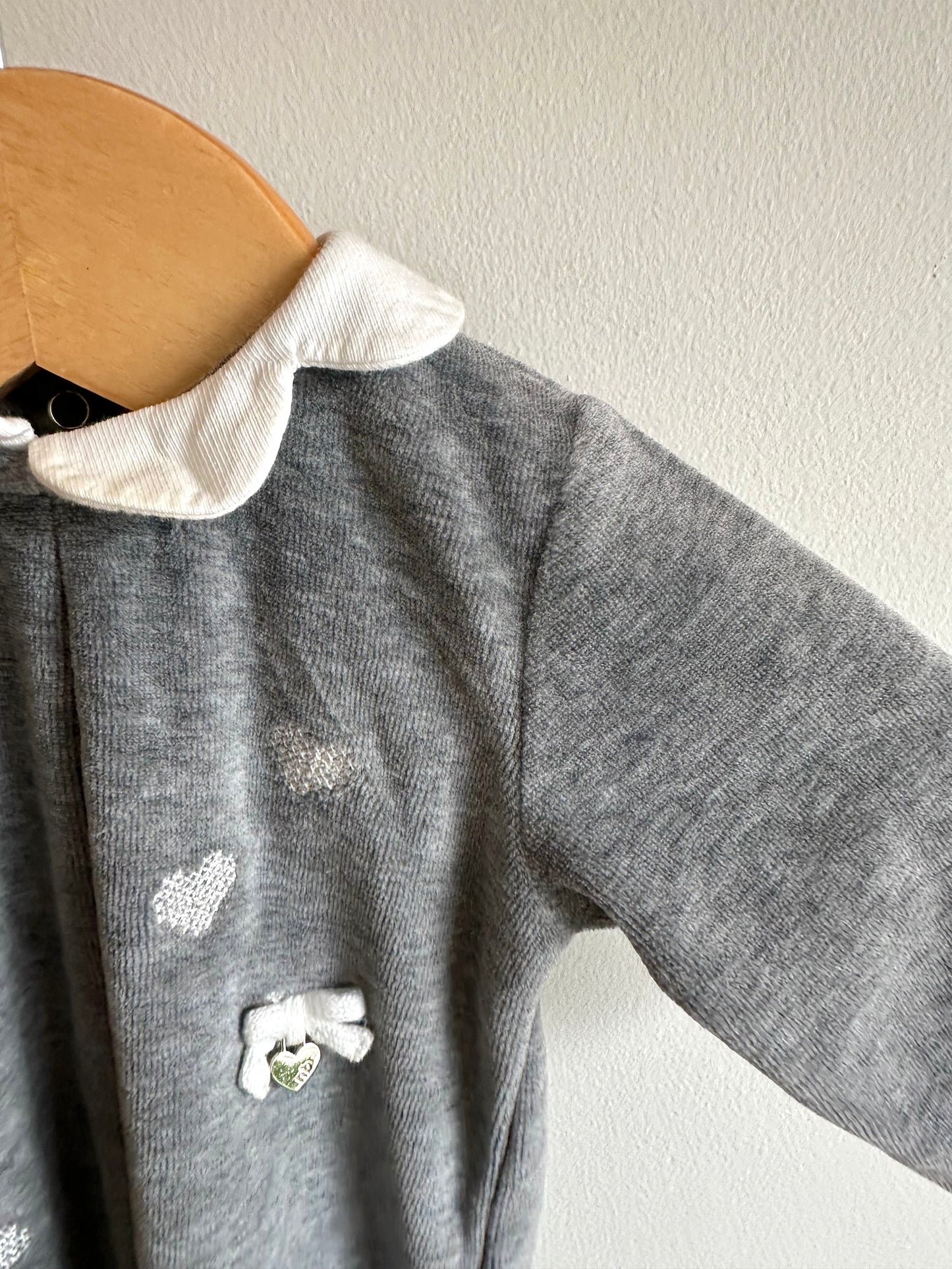 Mayoral Soft Grey Heart Jumpsuit / 1-2m