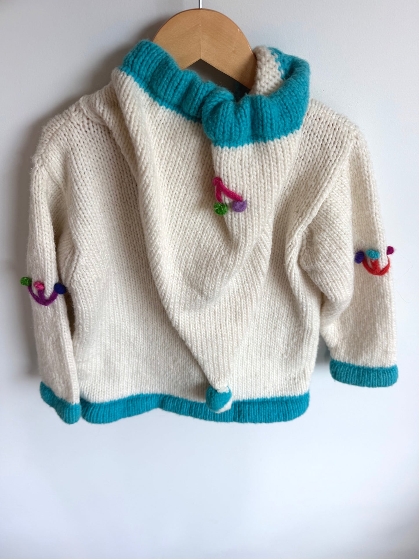 Handmade Wool Flower Sweater / 6 years