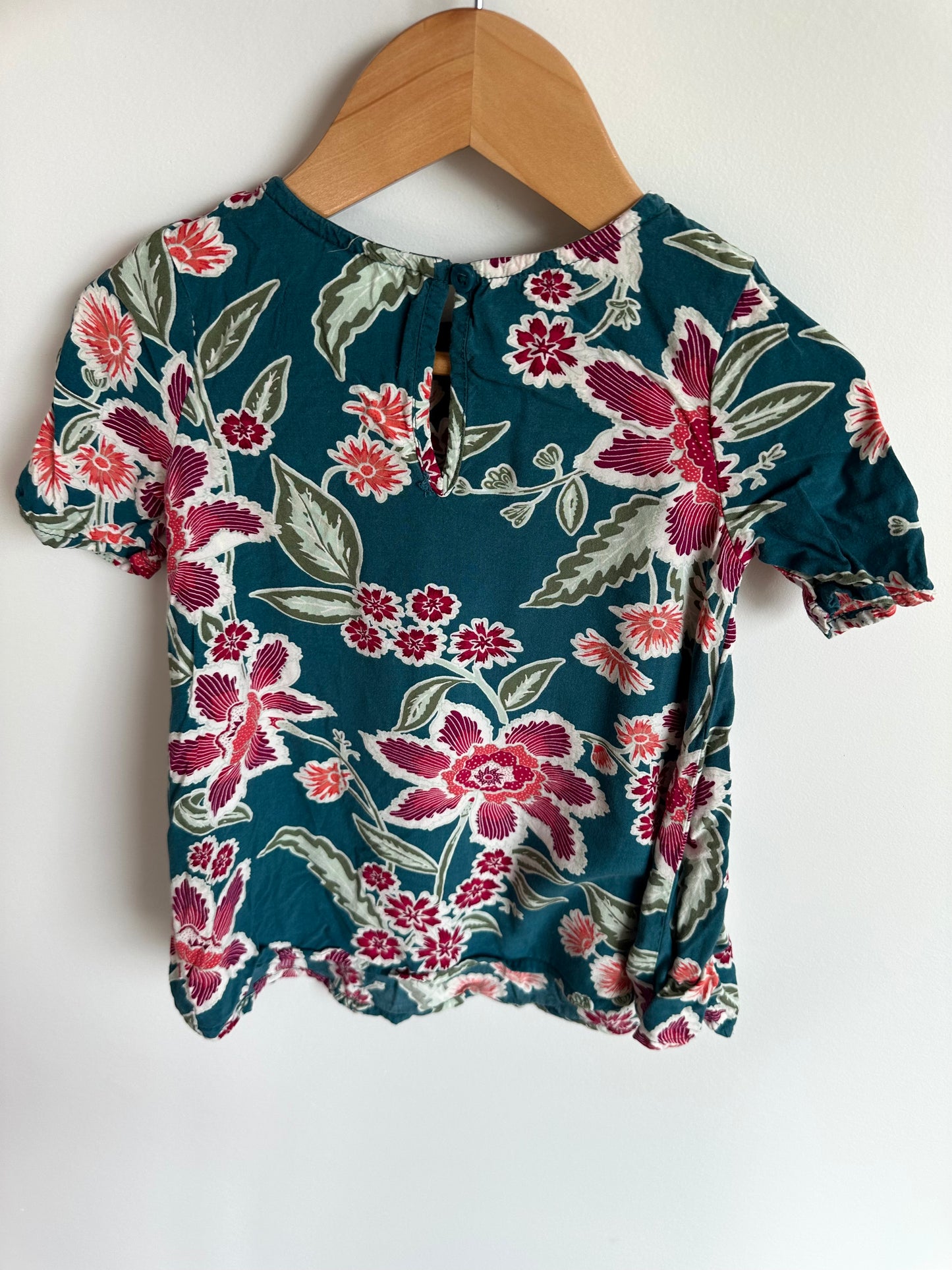 Teal Floral Dress / 18-24m