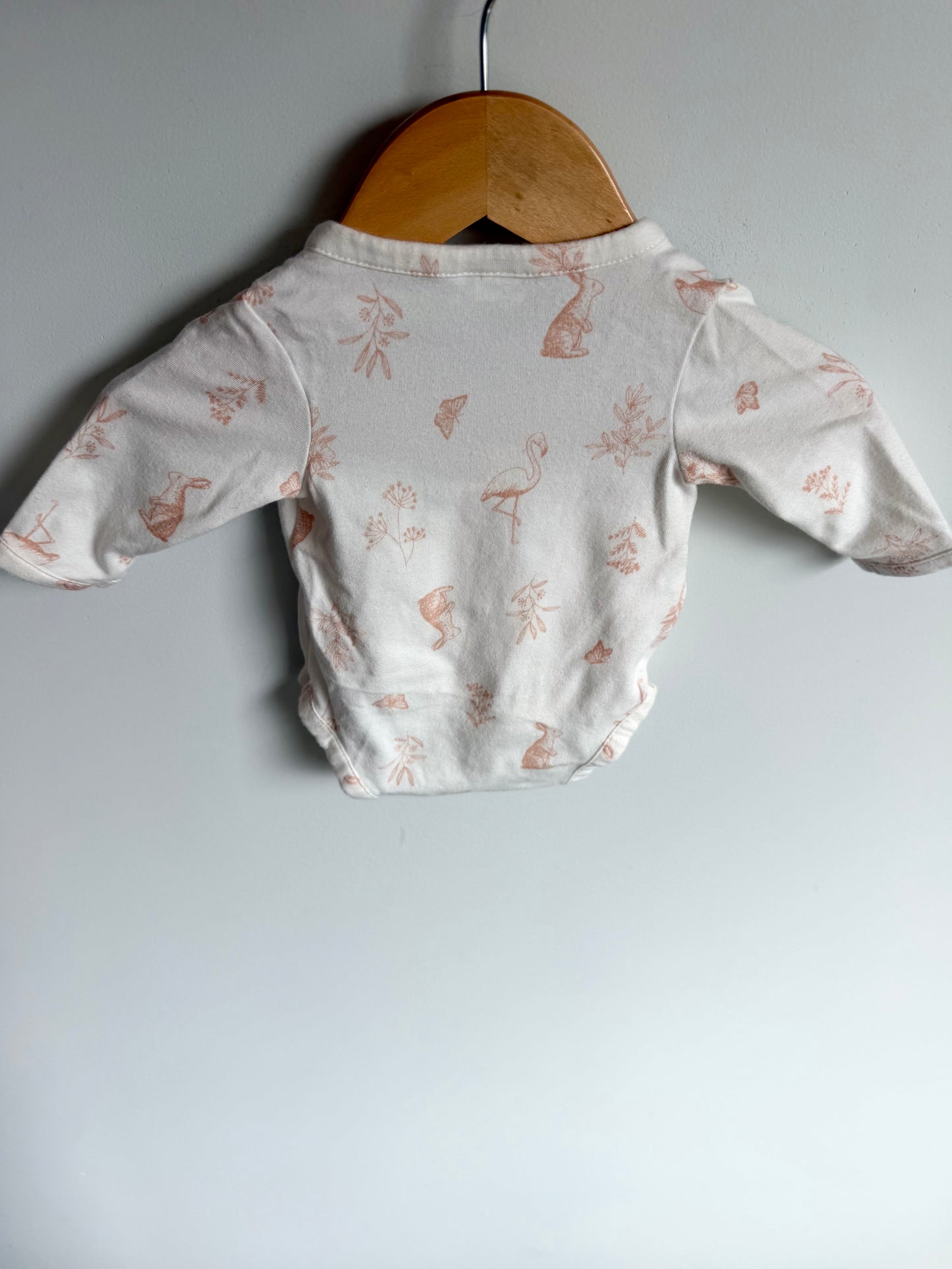 Bunny White Wrap Bodysuit / 0m