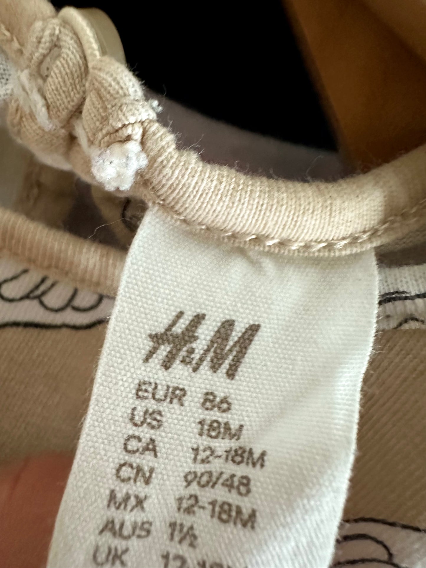 H&M Tan Ruffle Butterfly Dress / 12-18m