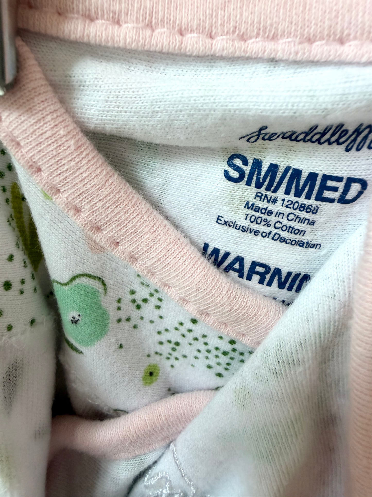 Flower Pink Trim Swaddle / 0-3m