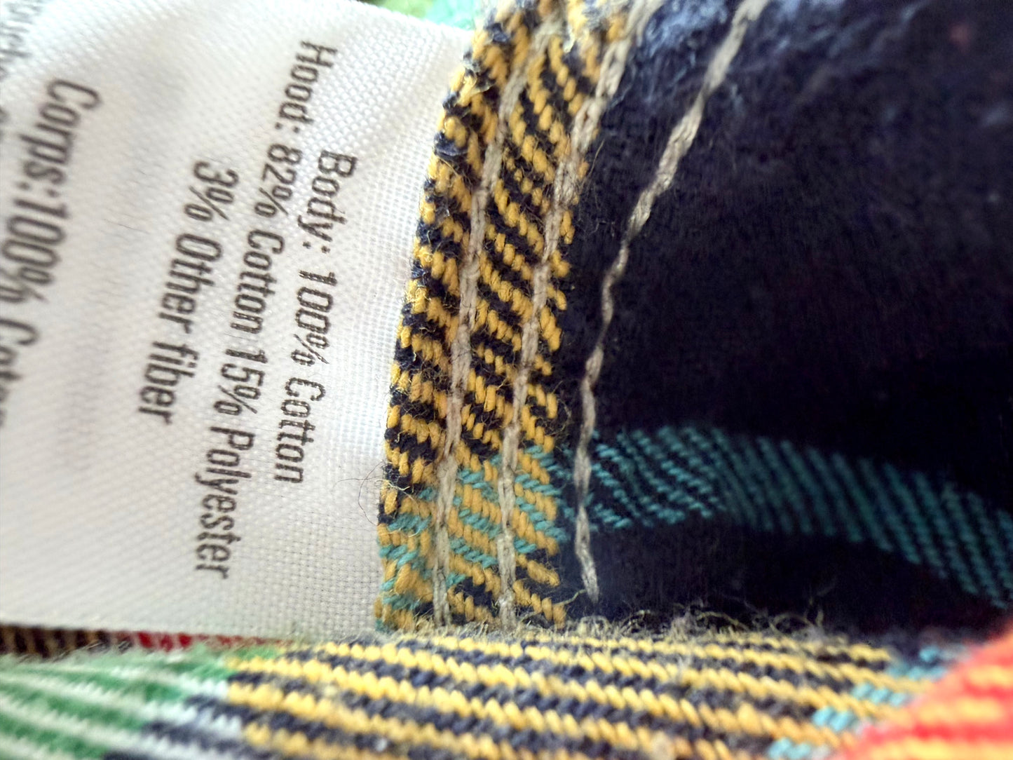 Colored Plaid Hood Top / 18-24m