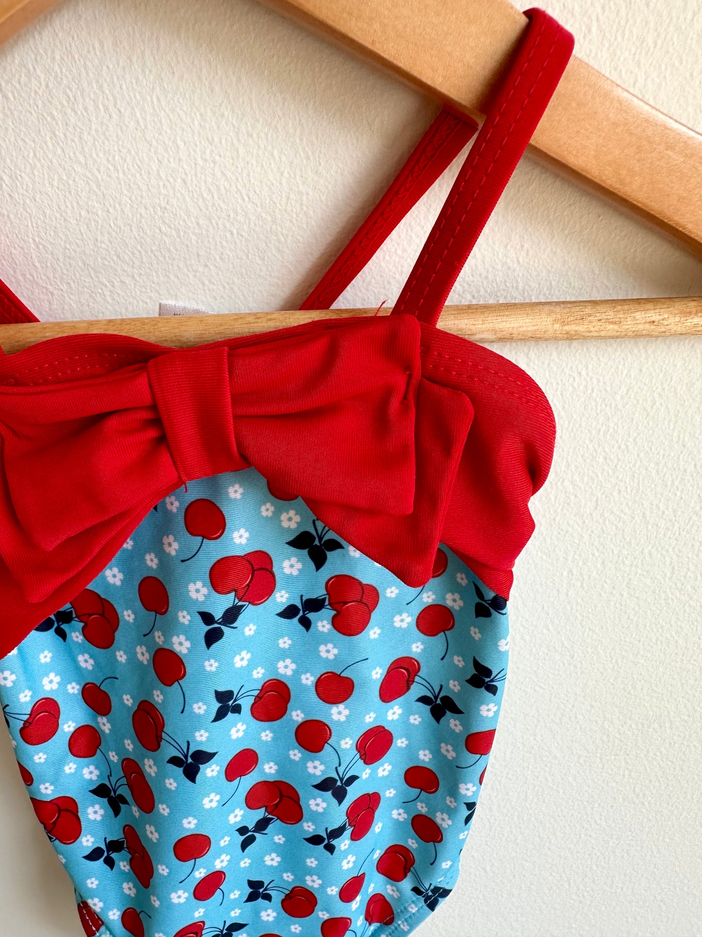 Cherry Bow Swimsuit / 3-6m