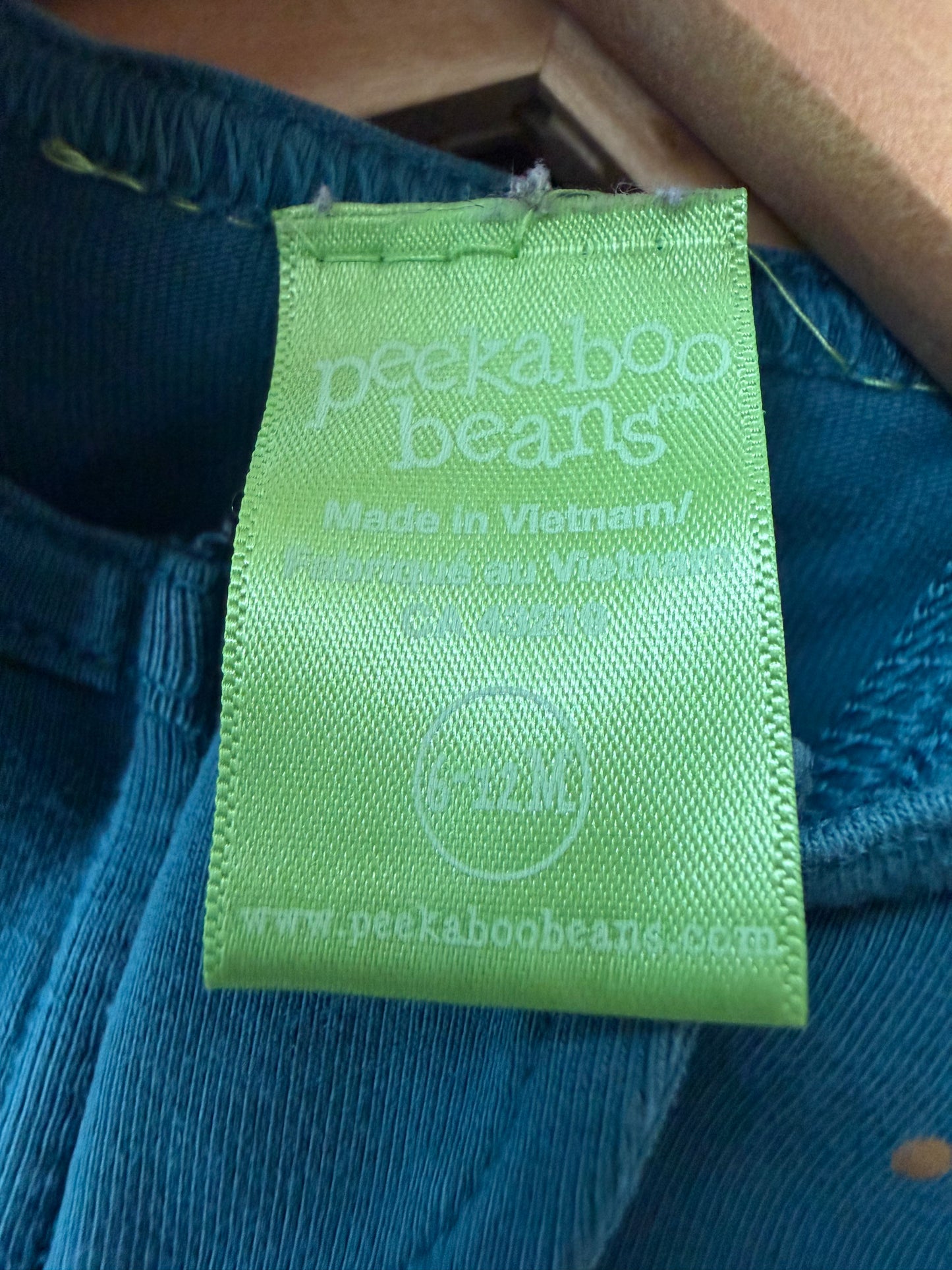 Peekaboo Beans Teal Sleeper / 6-12m