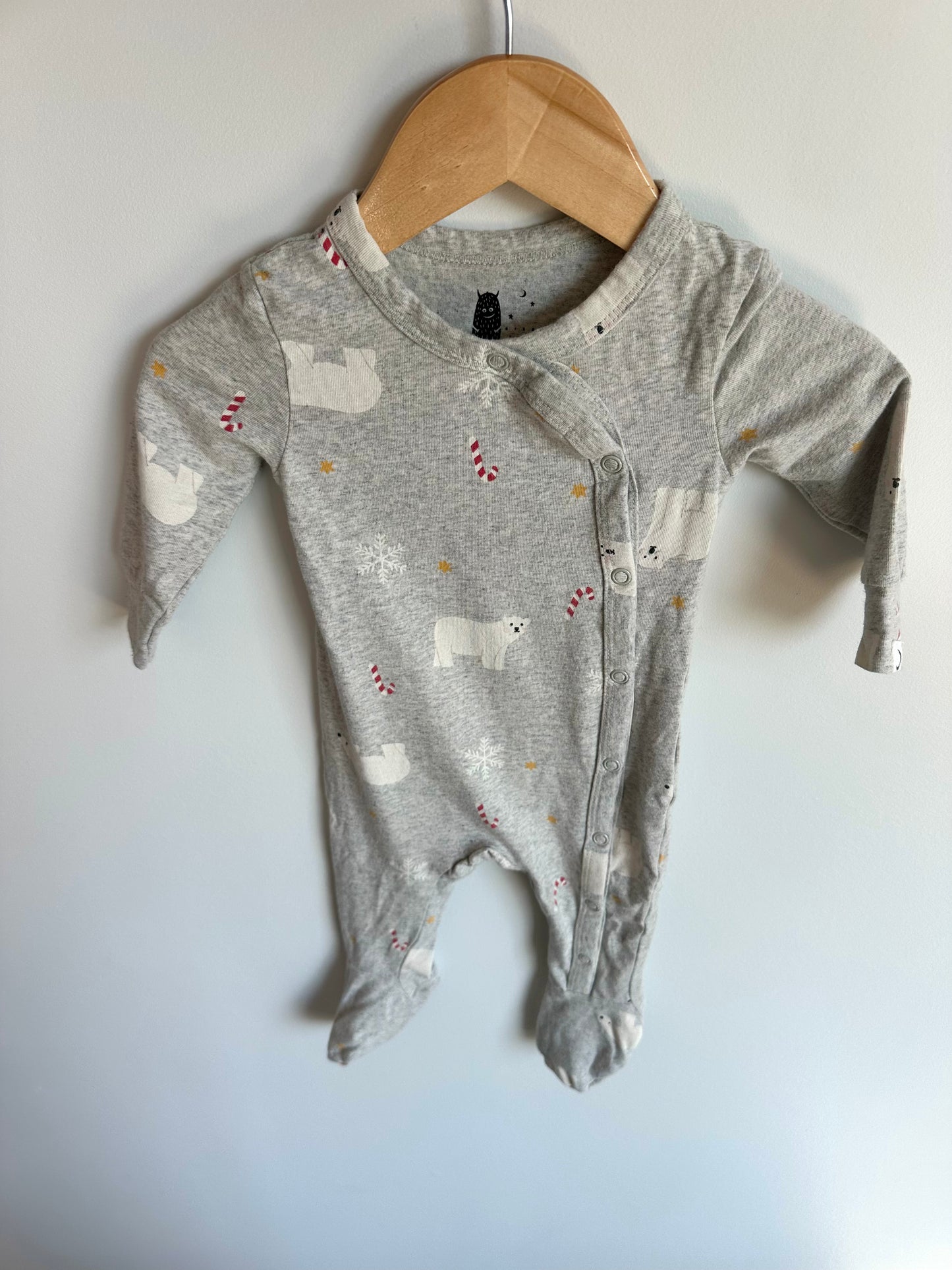 Grey Organic Polar Bear Sleeper / 3-6m