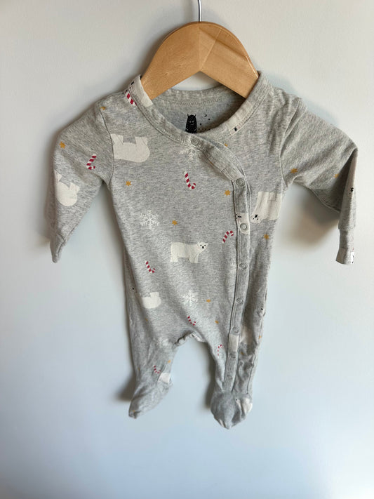 Grey Organic Polar Bear Sleeper / 3-6m