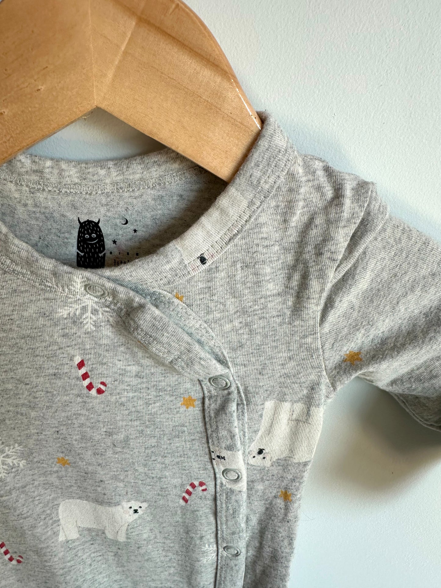 Grey Organic Polar Bear Sleeper / 3-6m