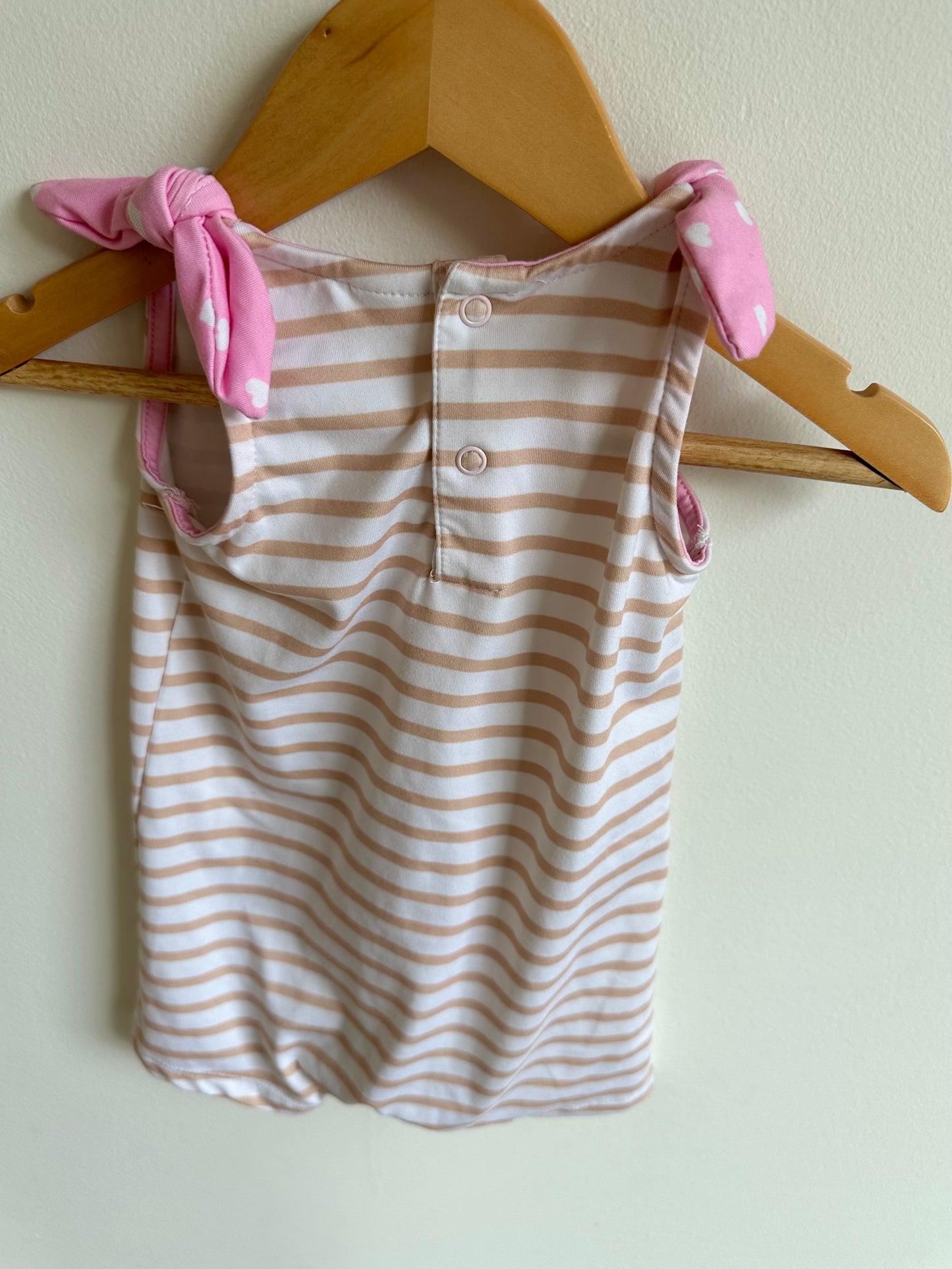 Giraffe Striped Romper / 6m