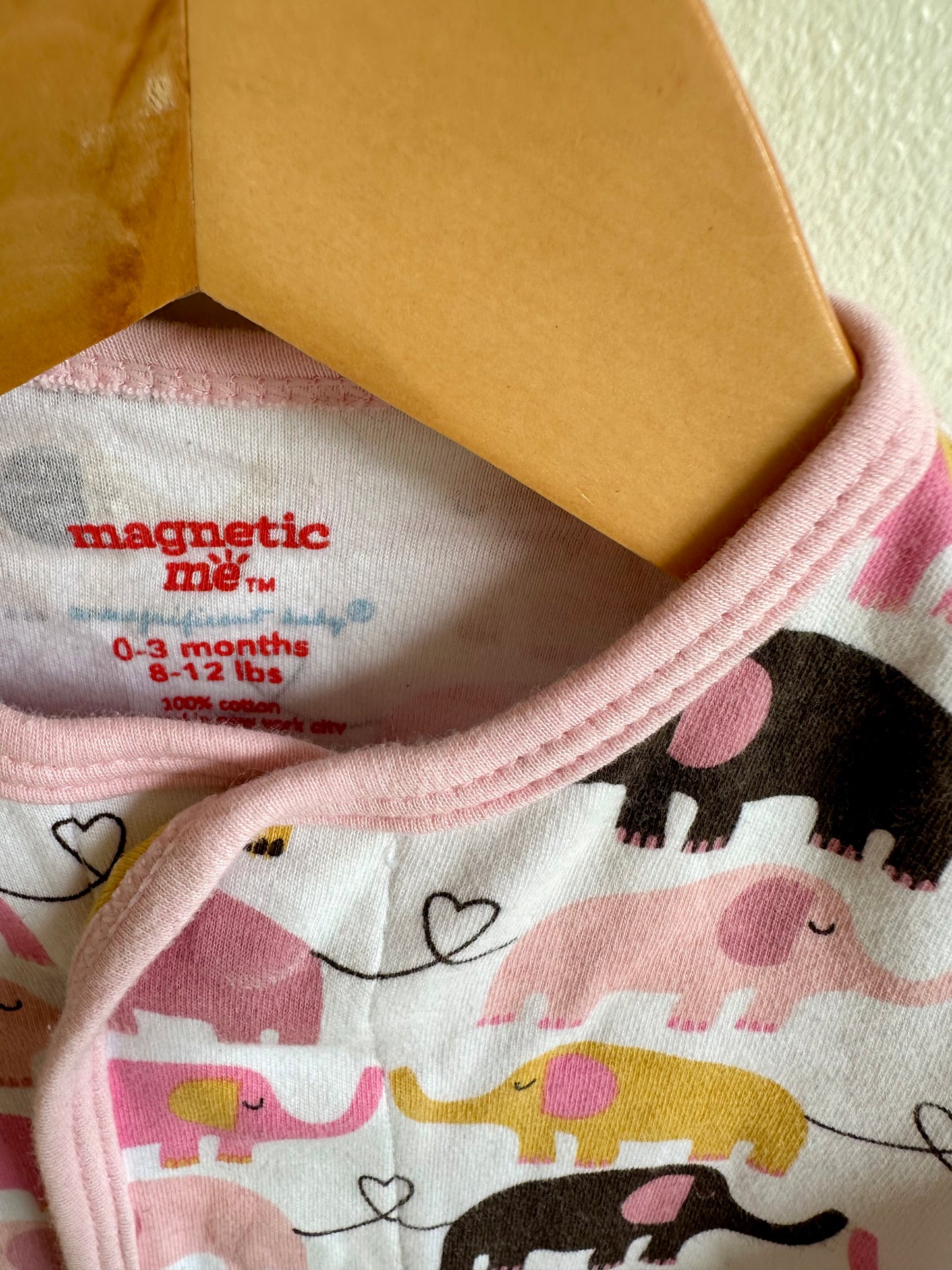 Magnetic Elephant Bodysuit / 0-3m