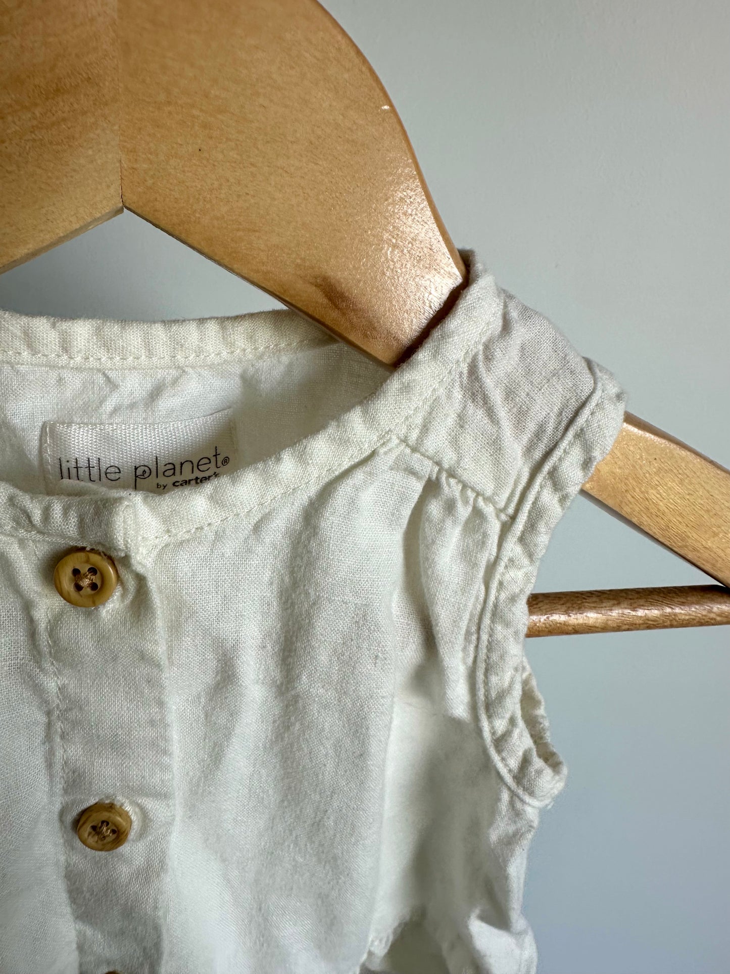 Cream Peplum Button Tank / 9m