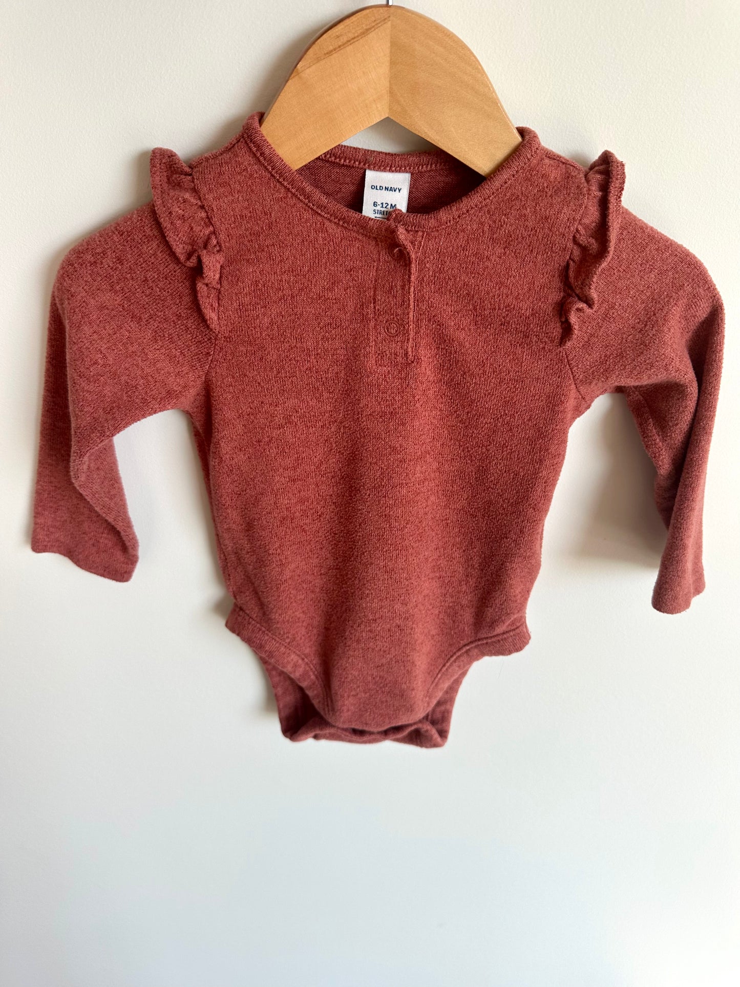 Currant Ruffle Bodysuit / 6-12m