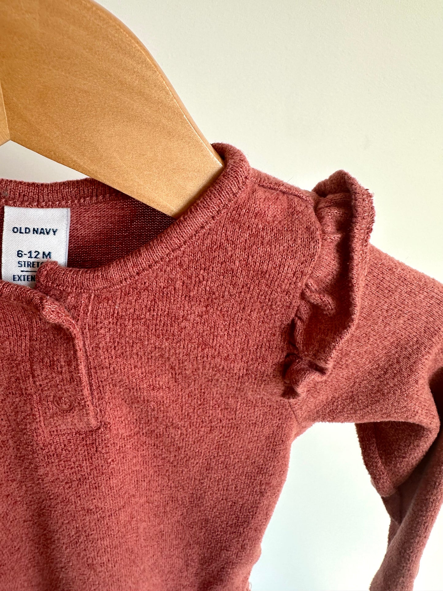 Currant Ruffle Bodysuit / 6-12m