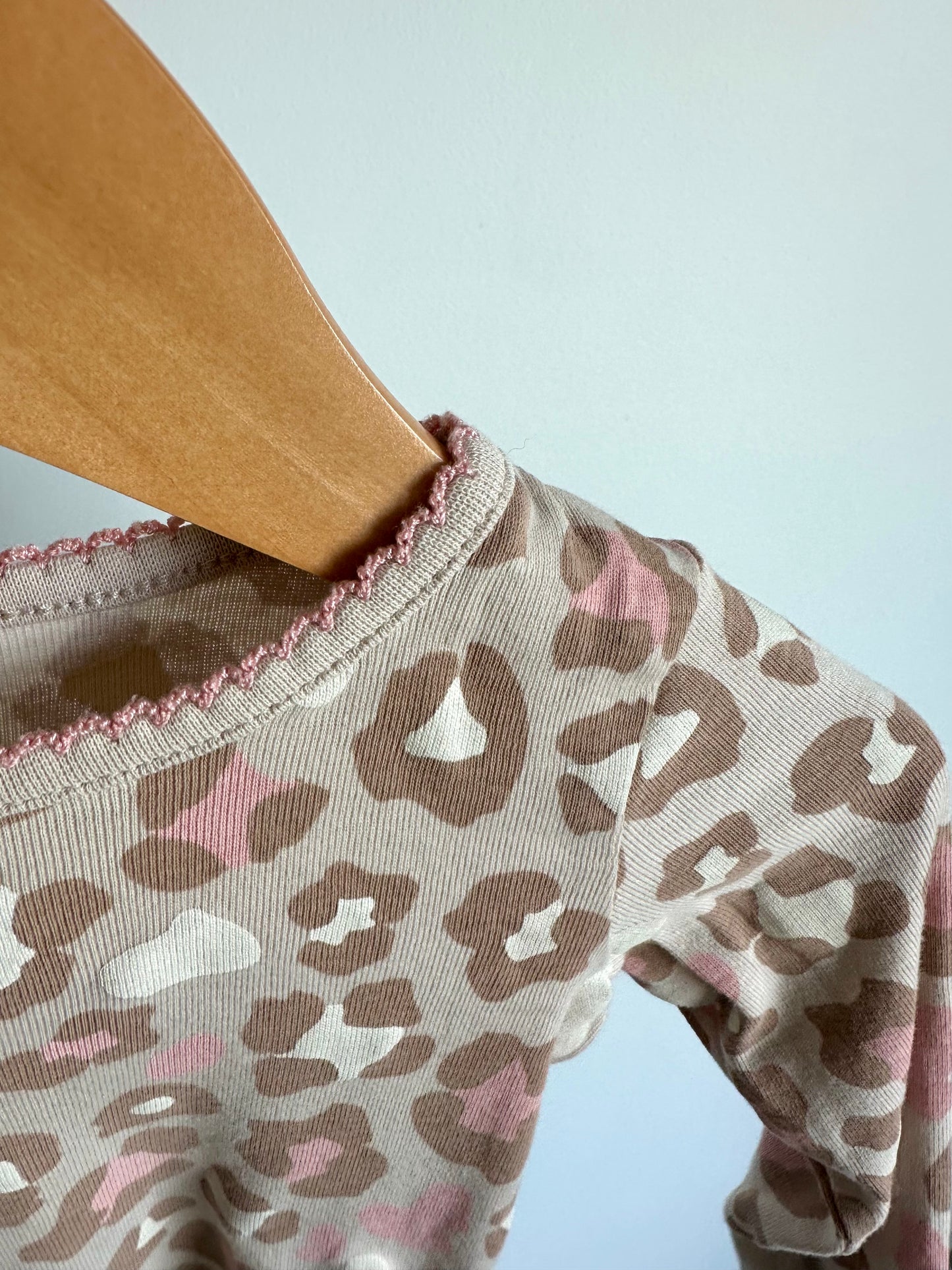 Animal Print Tan Long Sleeve Top / 6-12m