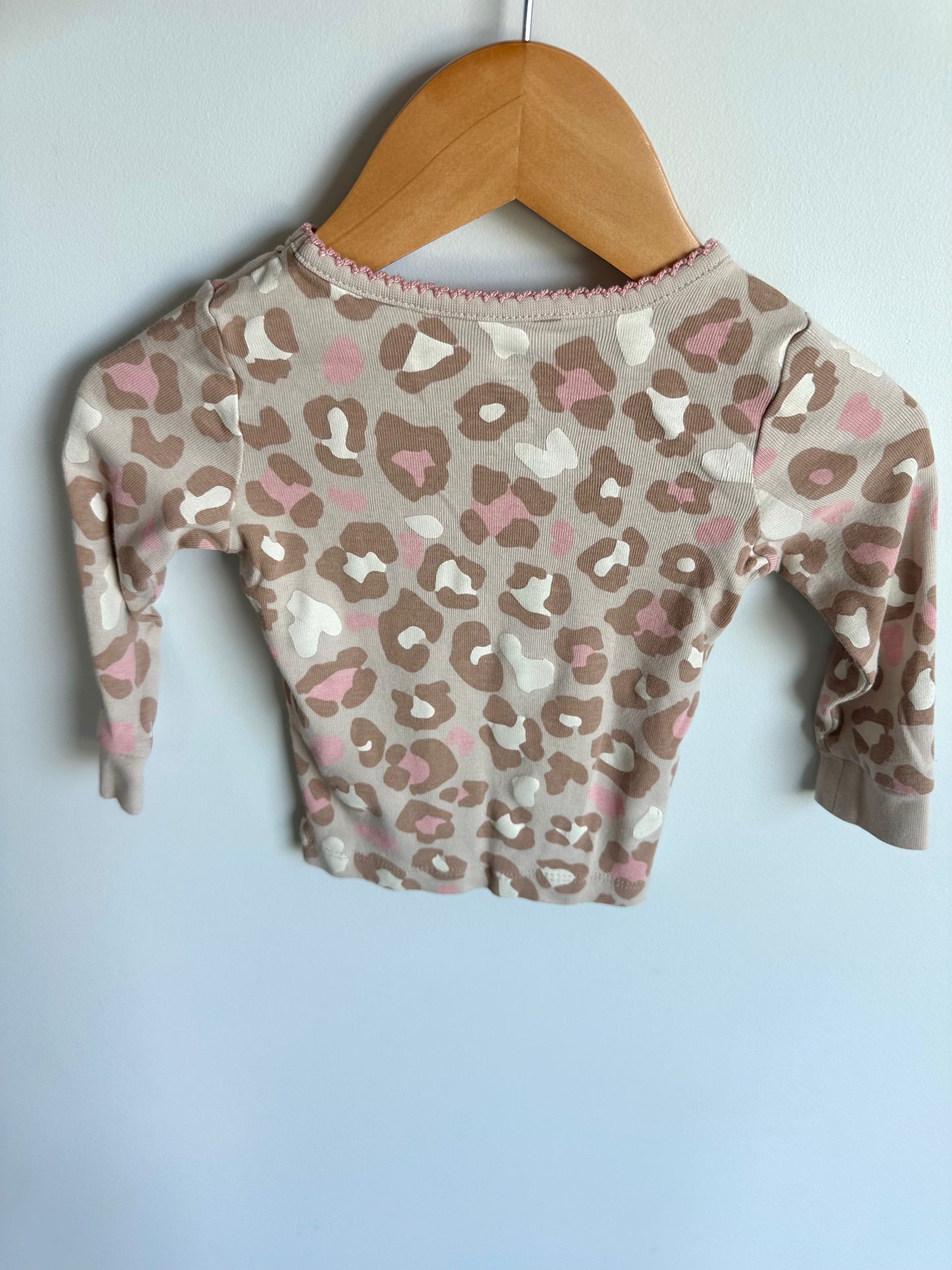 Animal Print Tan Long Sleeve Top / 6-12m