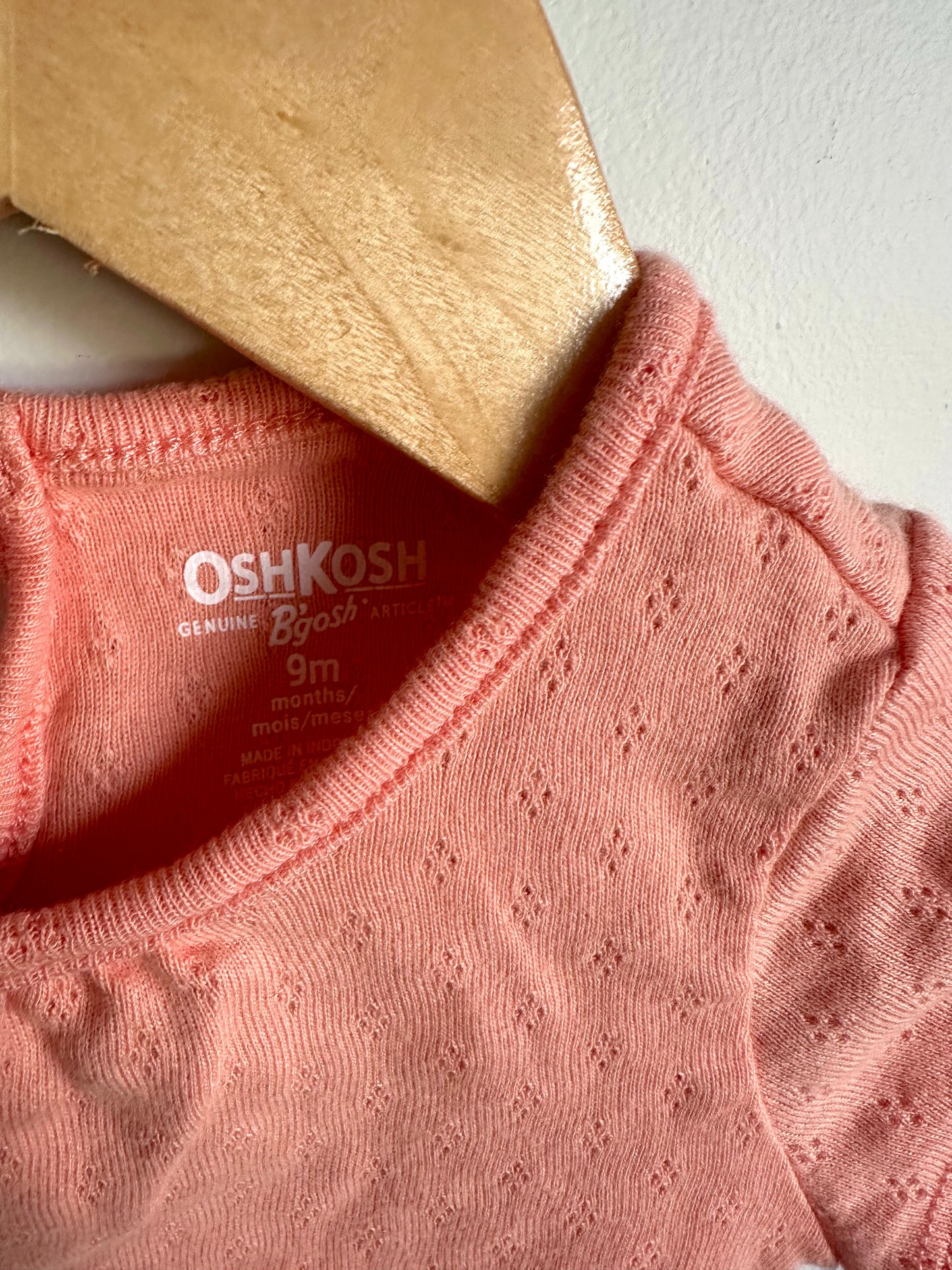 Coral Eyelet Bodysuit / 9m
