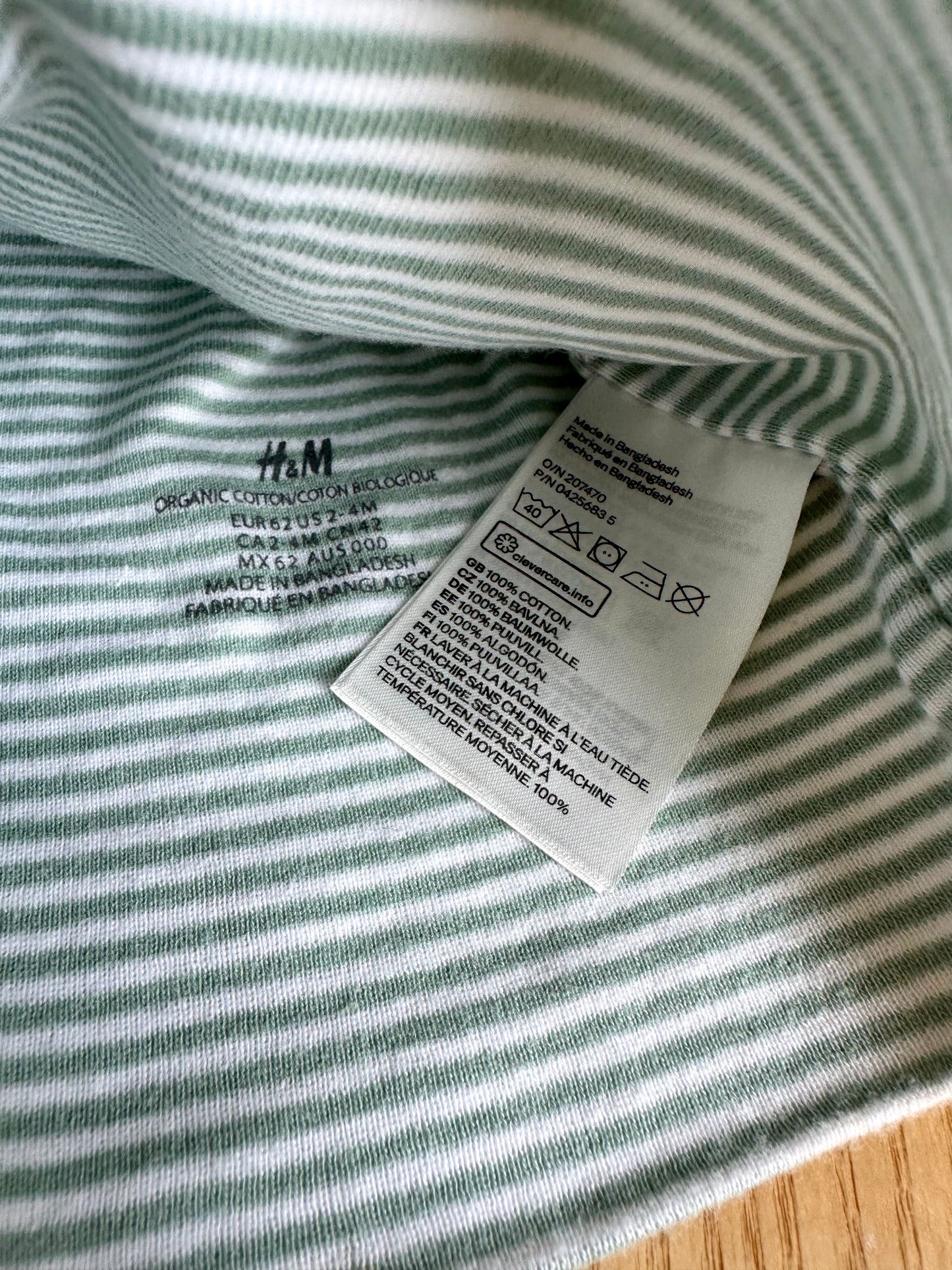 H&M Green Stripe Toque / 2-4m