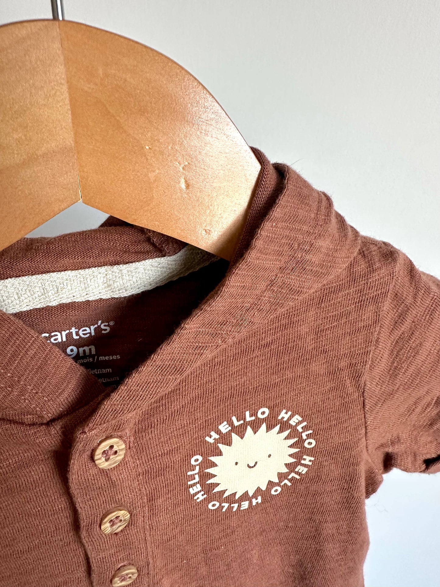 Hello Sun Brown Romper / 9m