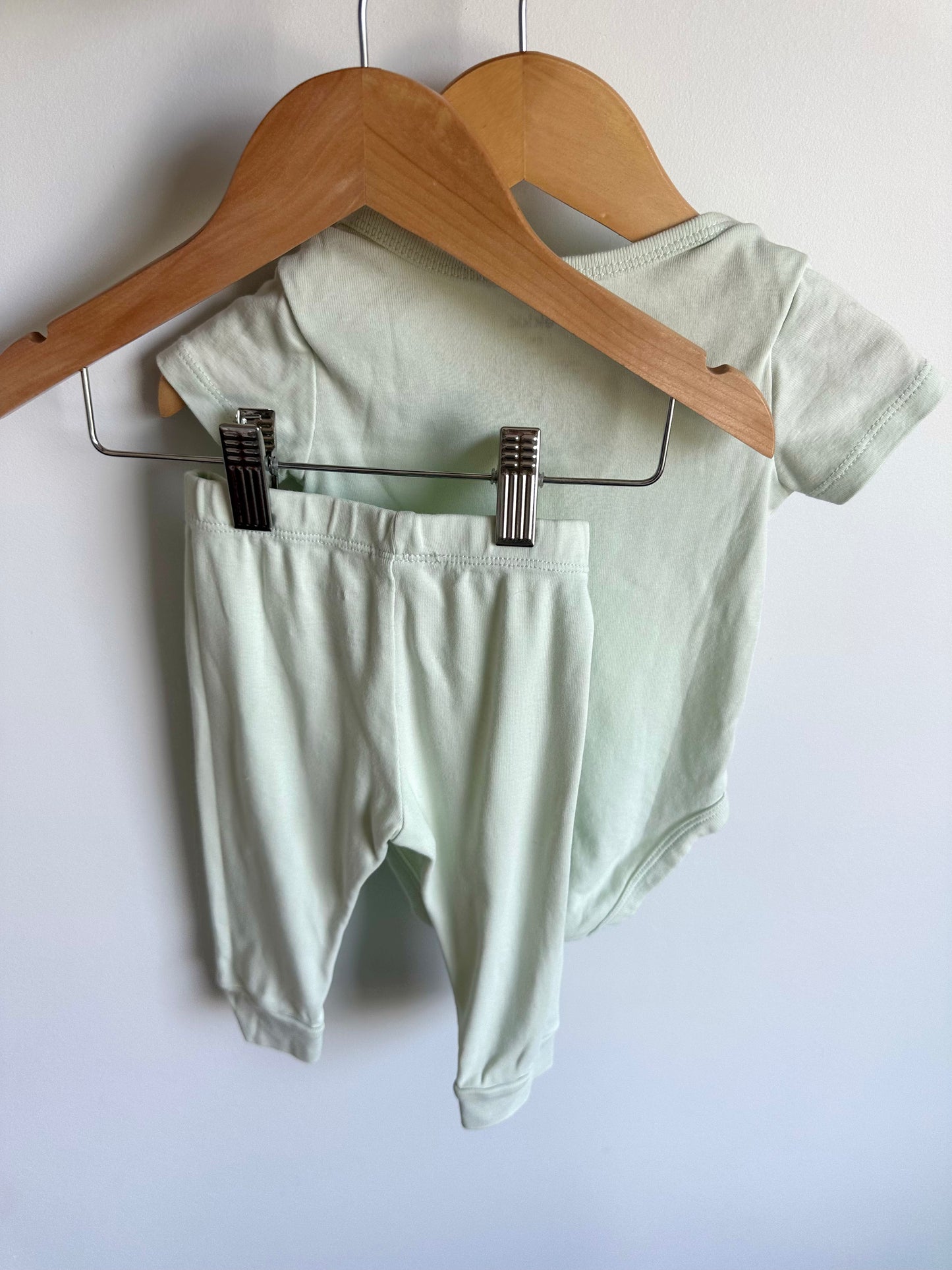 Seafoam Heart Bodysuit + Pants Set / 9m