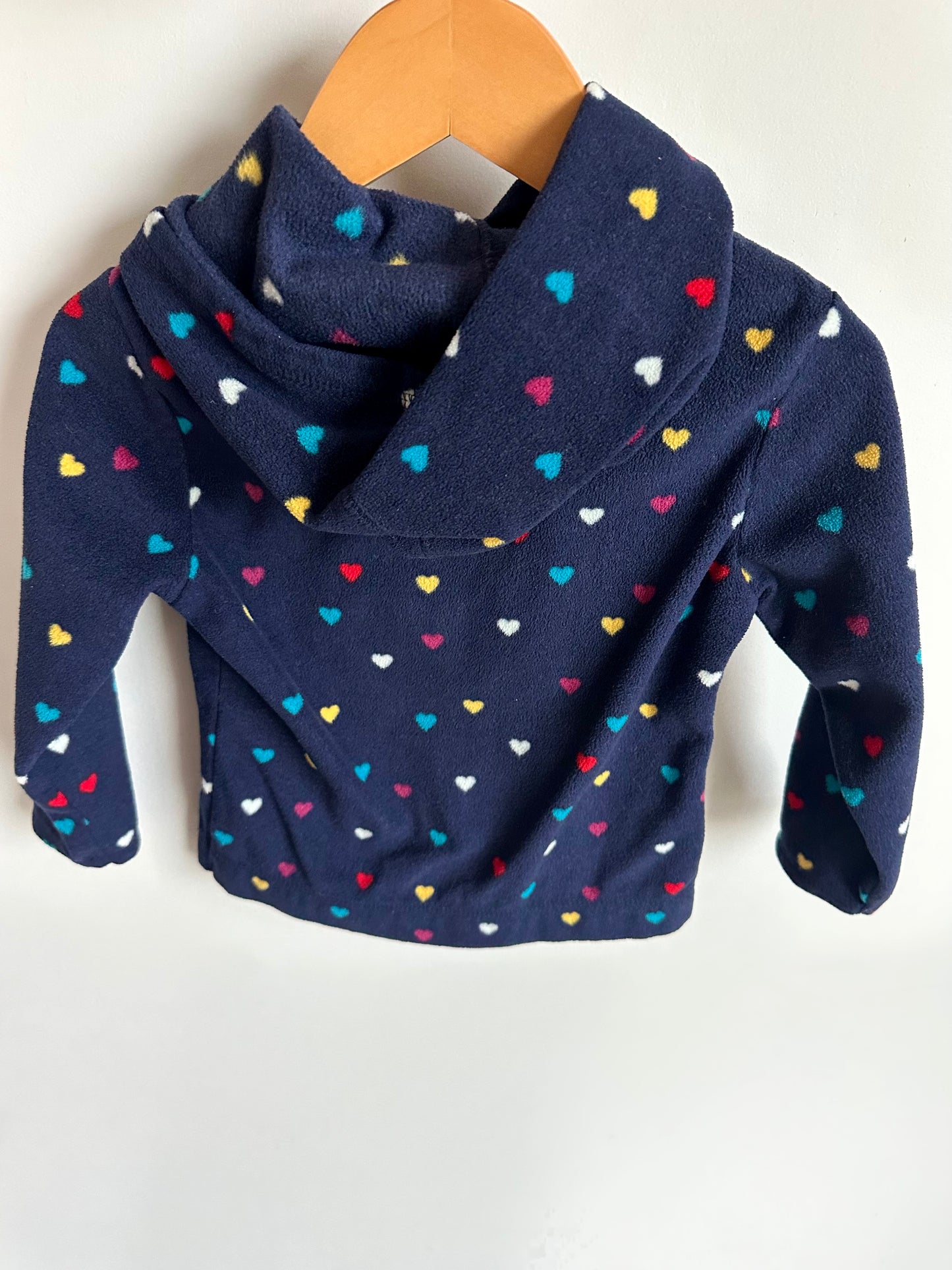 Navy Fleece Heart Hoodie / 3T