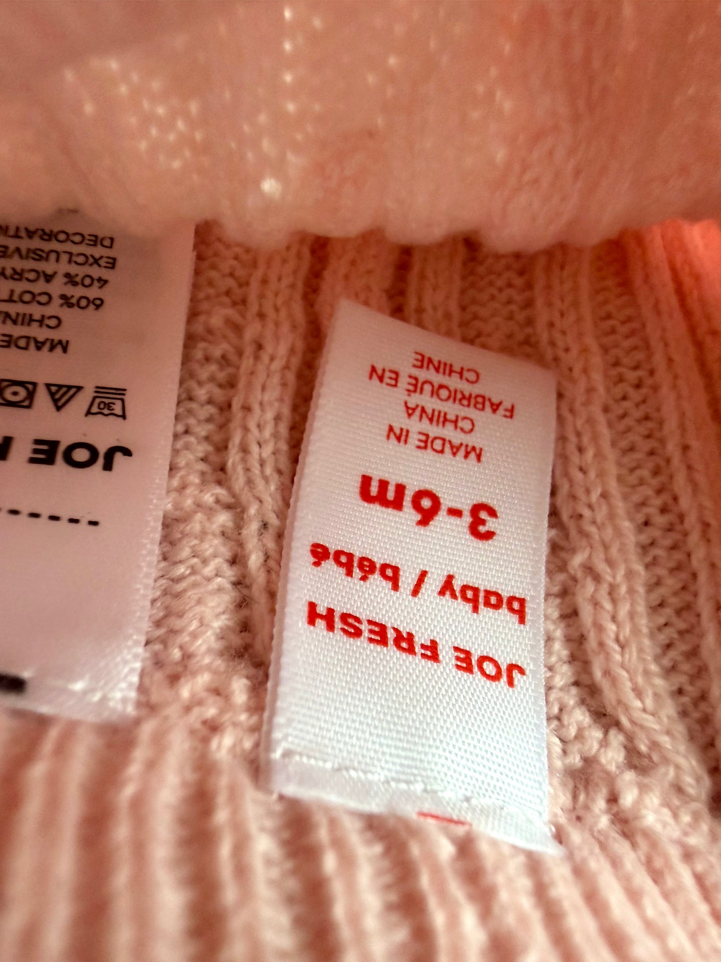 Pink Cable Knit Leggings / 3-6m