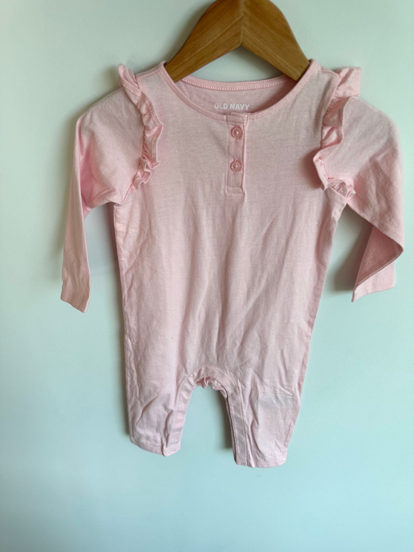 Pink Ruffle Jumpsuit / 6-12m