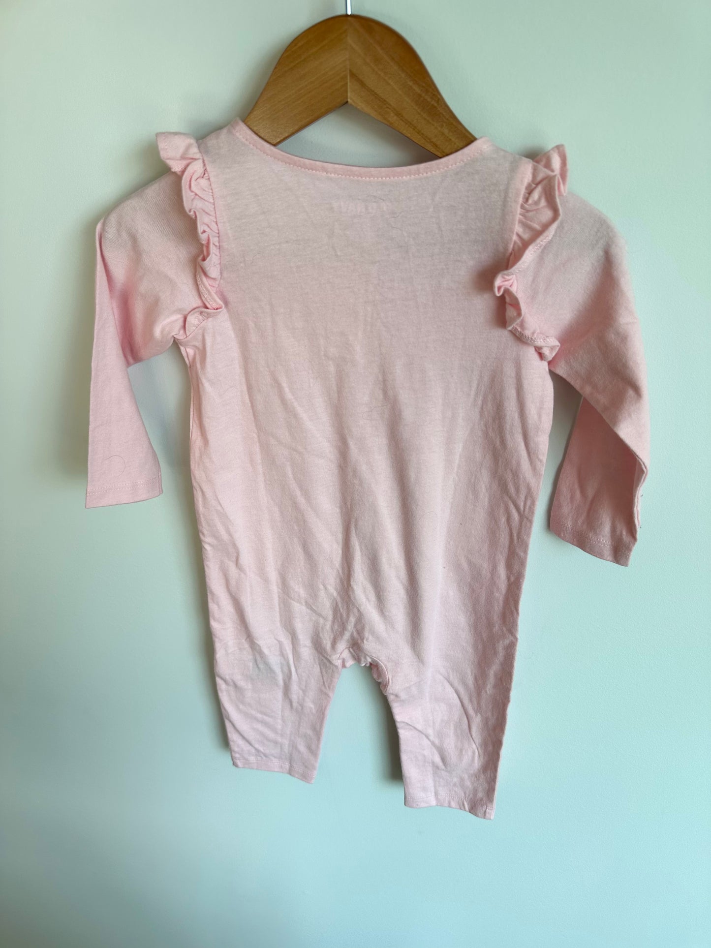 Pink Ruffle Jumpsuit / 6-12m
