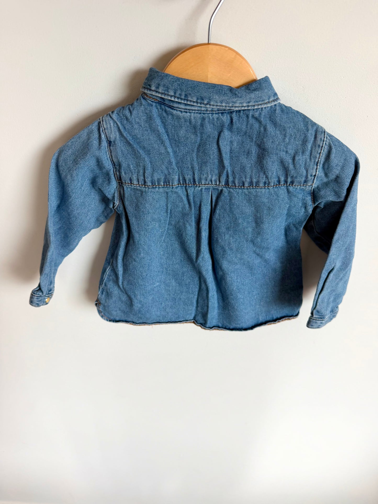 Zara Snap Denim Top (PLAY) / 12-18m