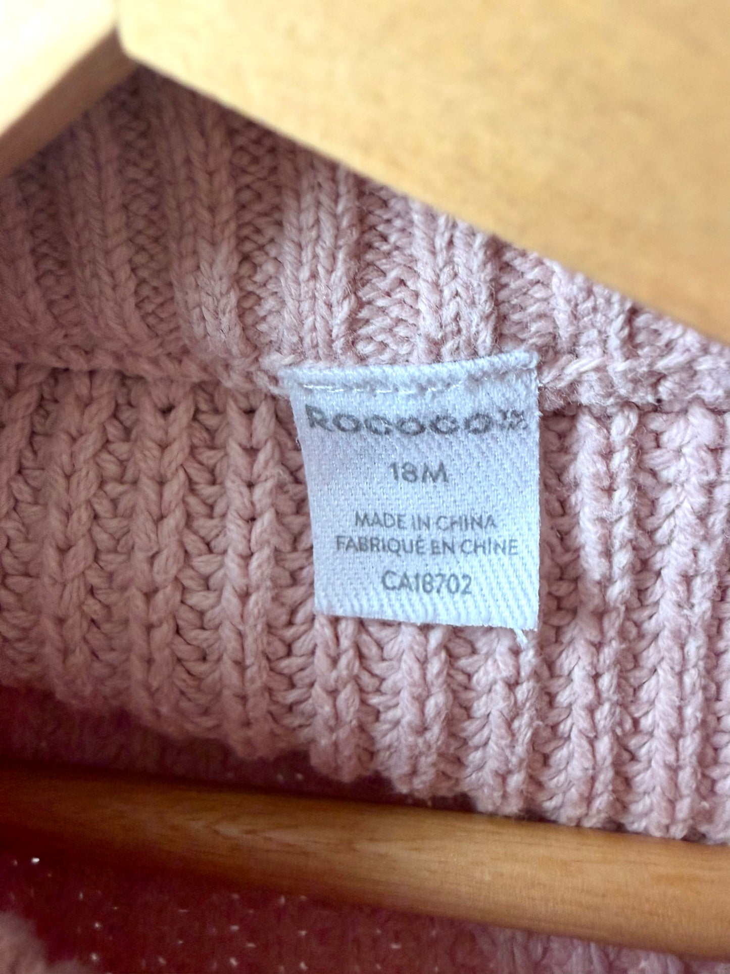 Pink Chunky Knit Sweater / 18m