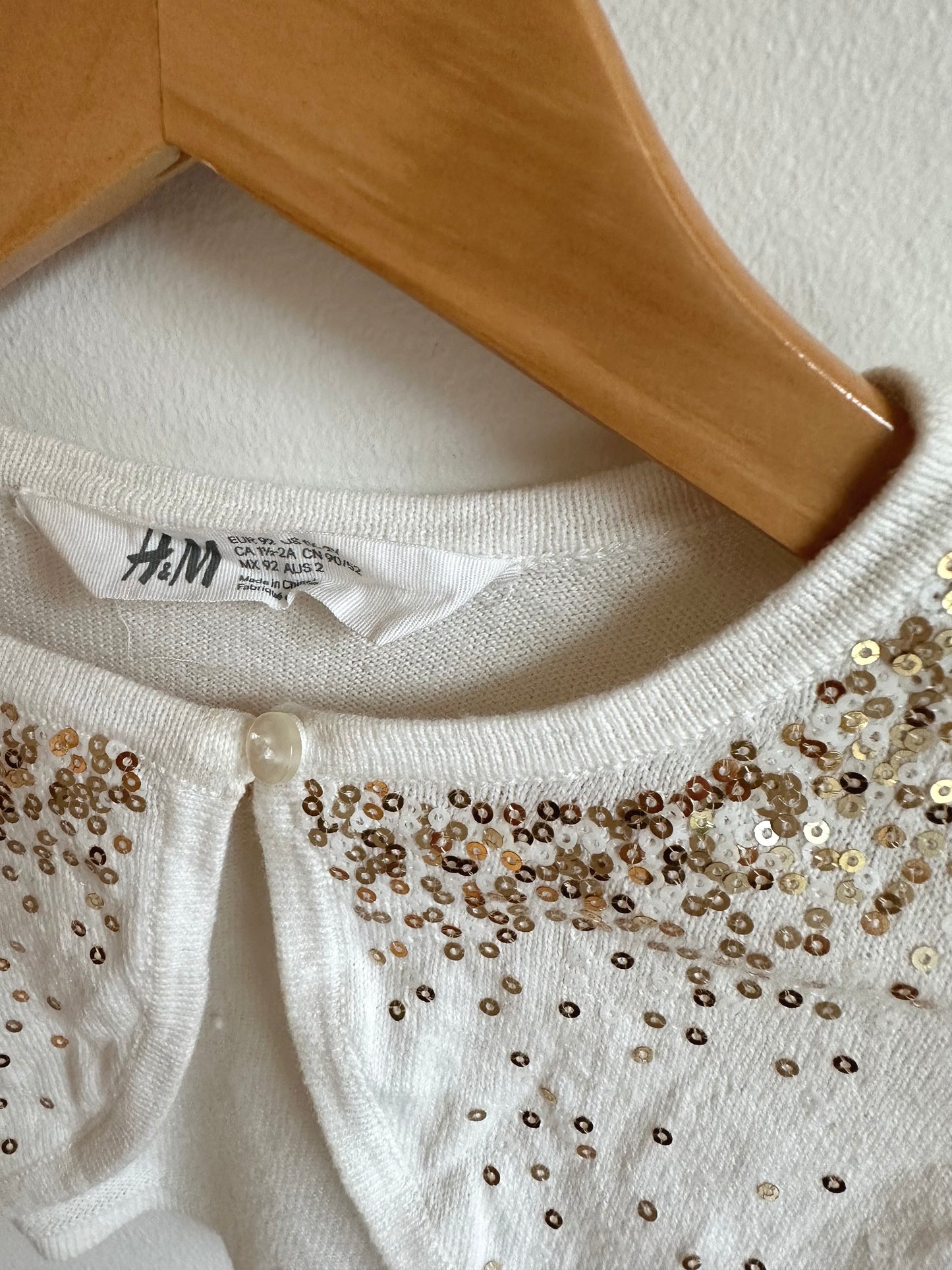 Gold Sequin Cardigan / 18-24m