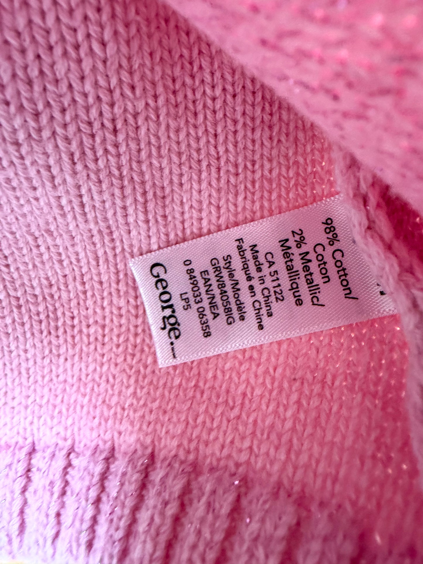 Pink Cable Knit Dress / 12-18m