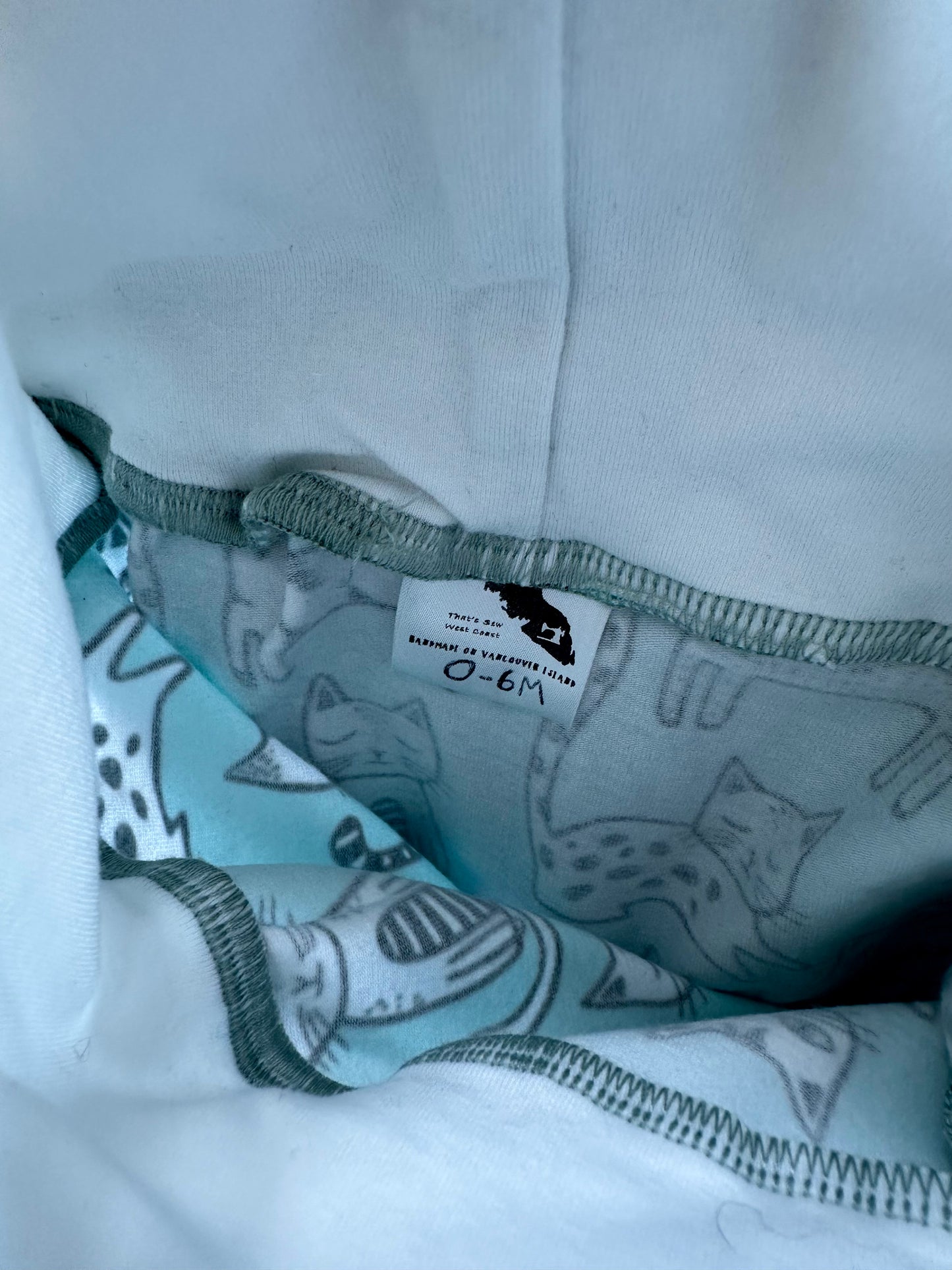 Grow with Me Teal Cat Pants / 0-6m