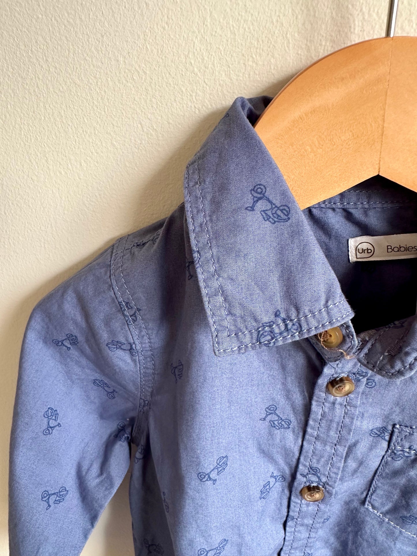 Moped Button Up Shirt (With tags) / 18m