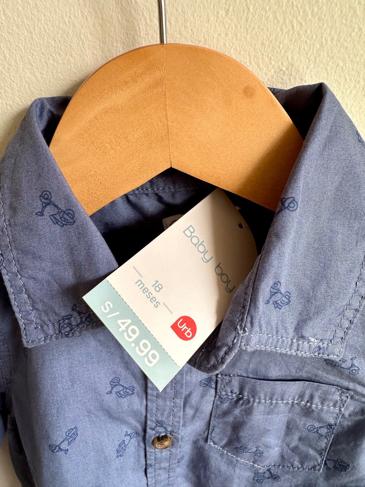 Moped Button Up Shirt (With tags) / 18m