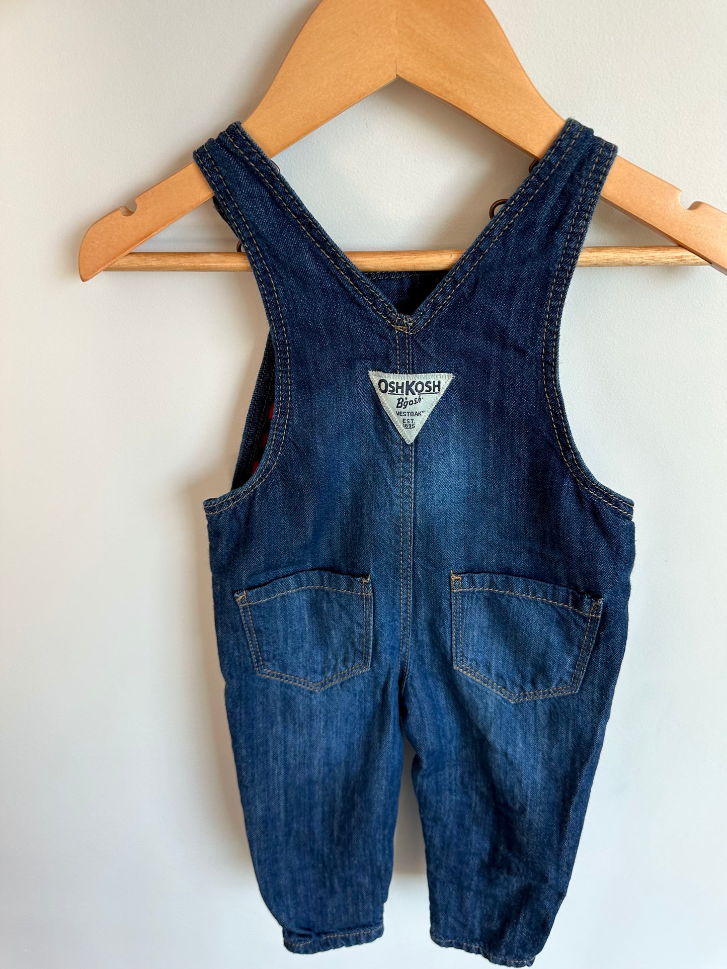 OshKosh Heart Plaid Lined Overalls / 9m