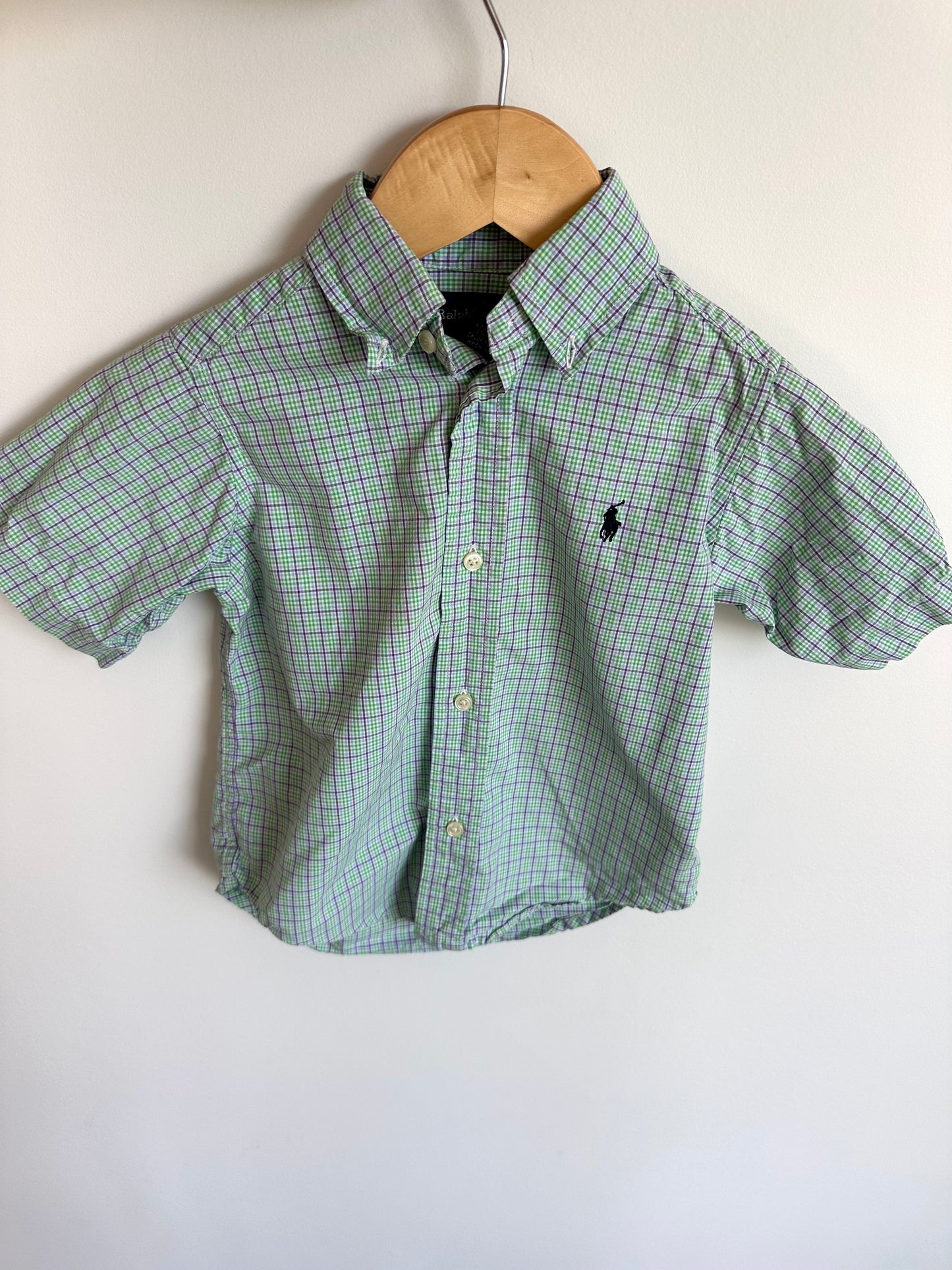 Ralph Lauren Green Lined Pattern Top / 2T