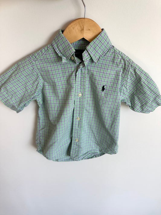Ralph Lauren Green Lined Pattern Top / 2T