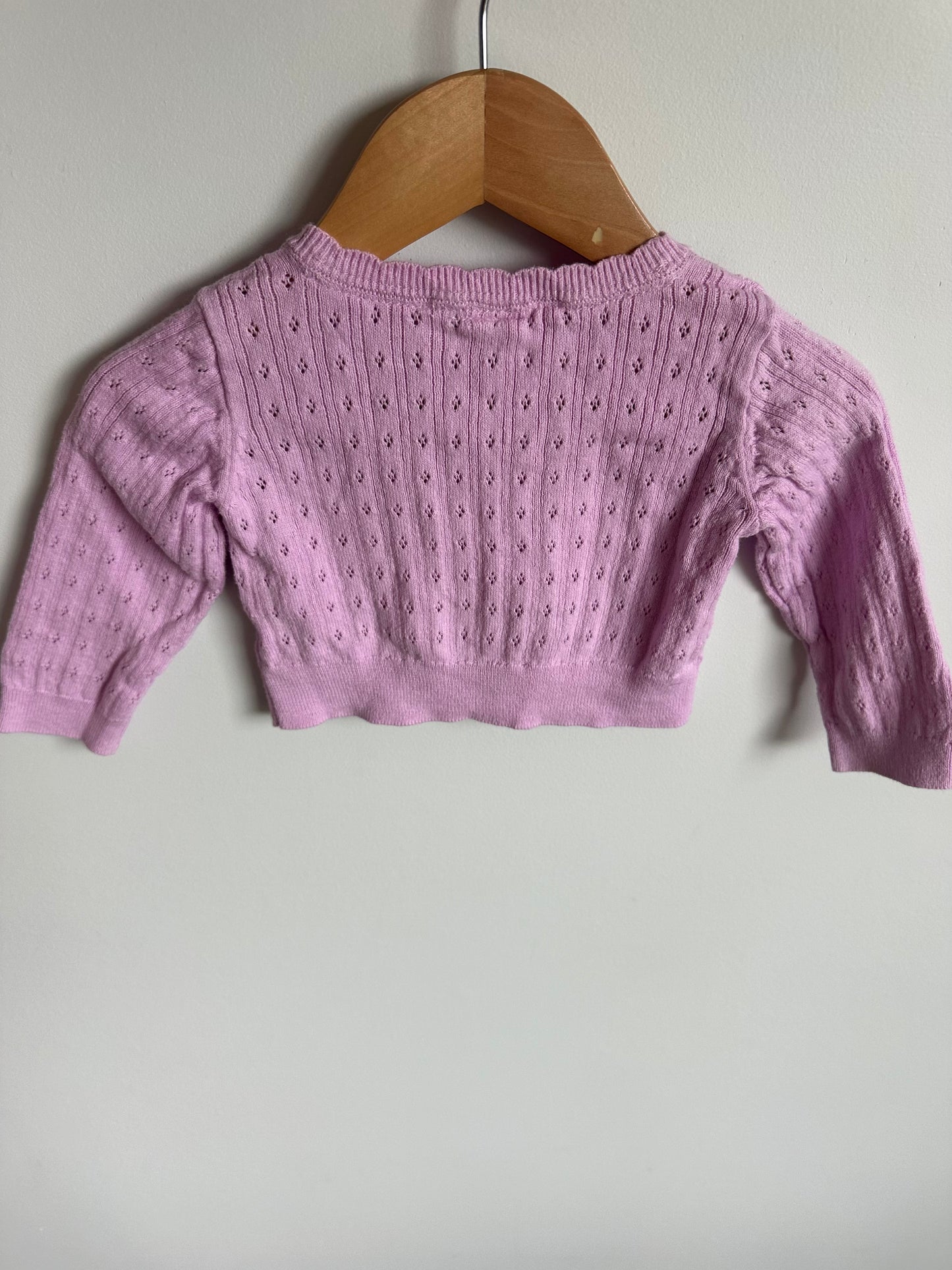 Eyelet Lavender Cardigan / 12-18m