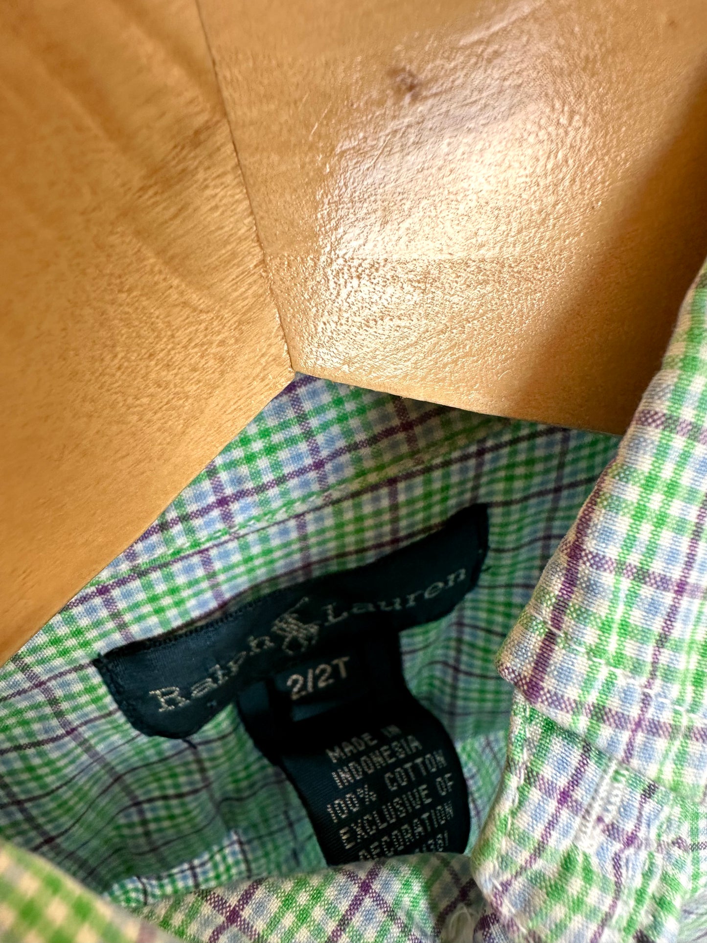 Ralph Lauren Green Lined Pattern Top / 2T