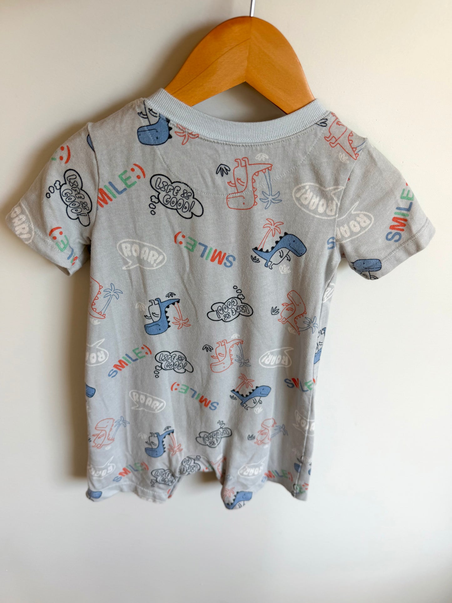 Blue Dino Romper / 24m