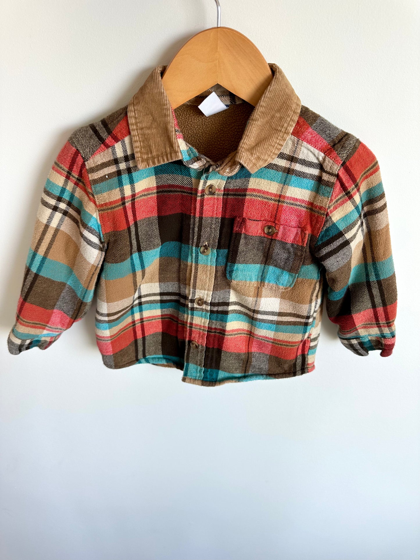 Collar Plaid Shacket Top / 2T