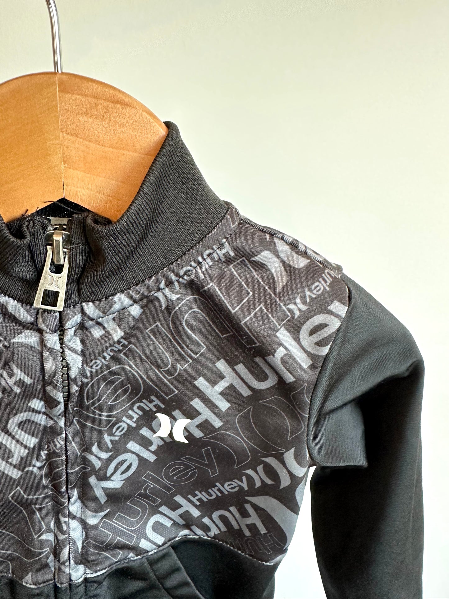 Hurley Name Pattern Zippered Sweater / 2T
