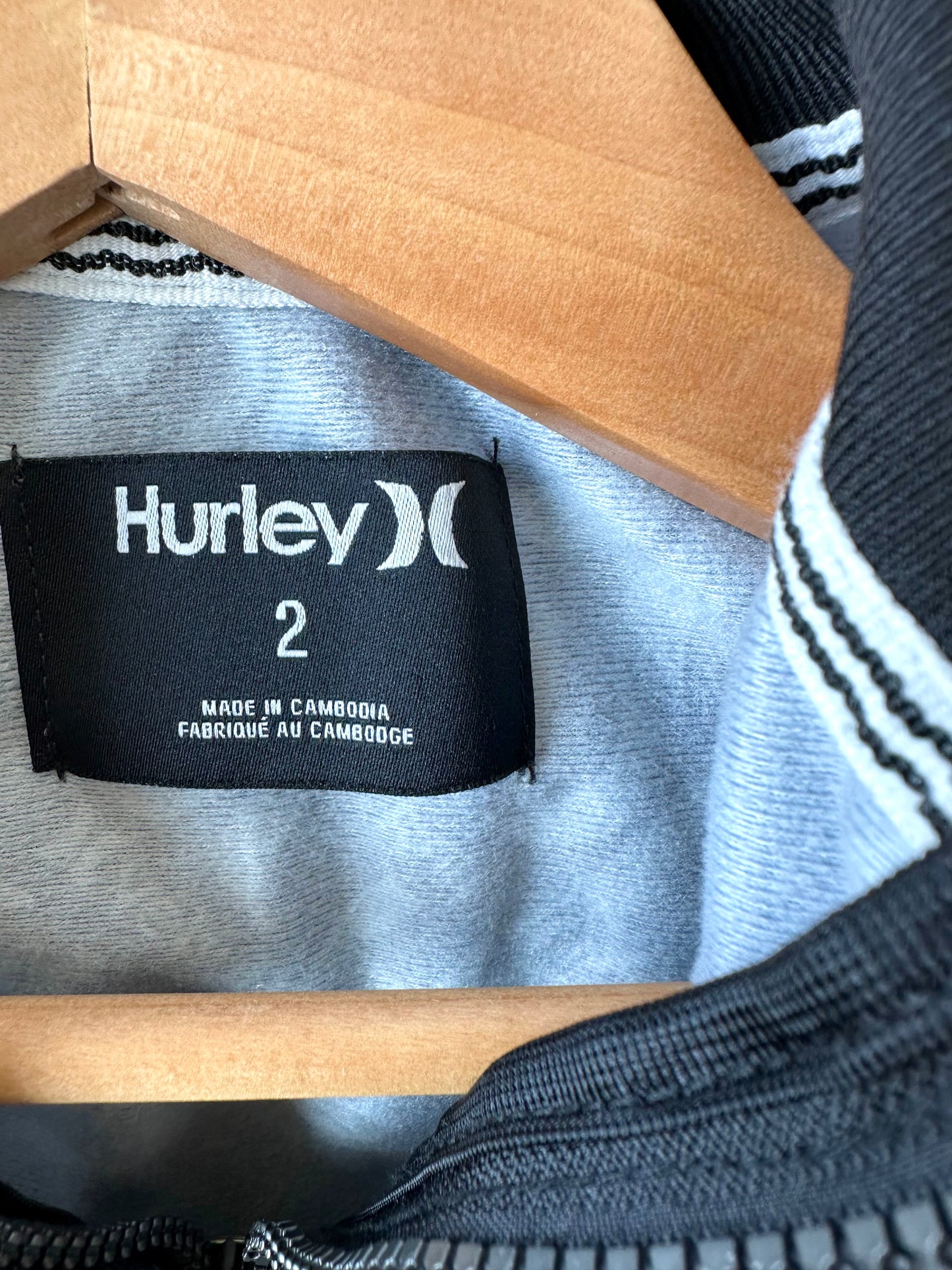 Hurley Name Pattern Zippered Sweater / 2T