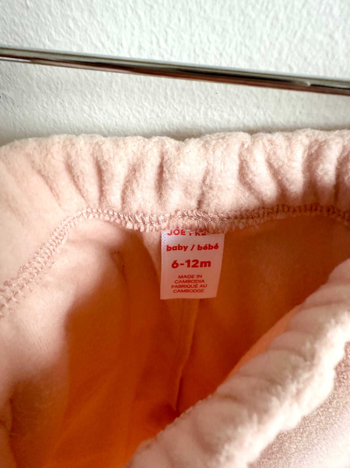 Pink Fleece Pants / 6-12m