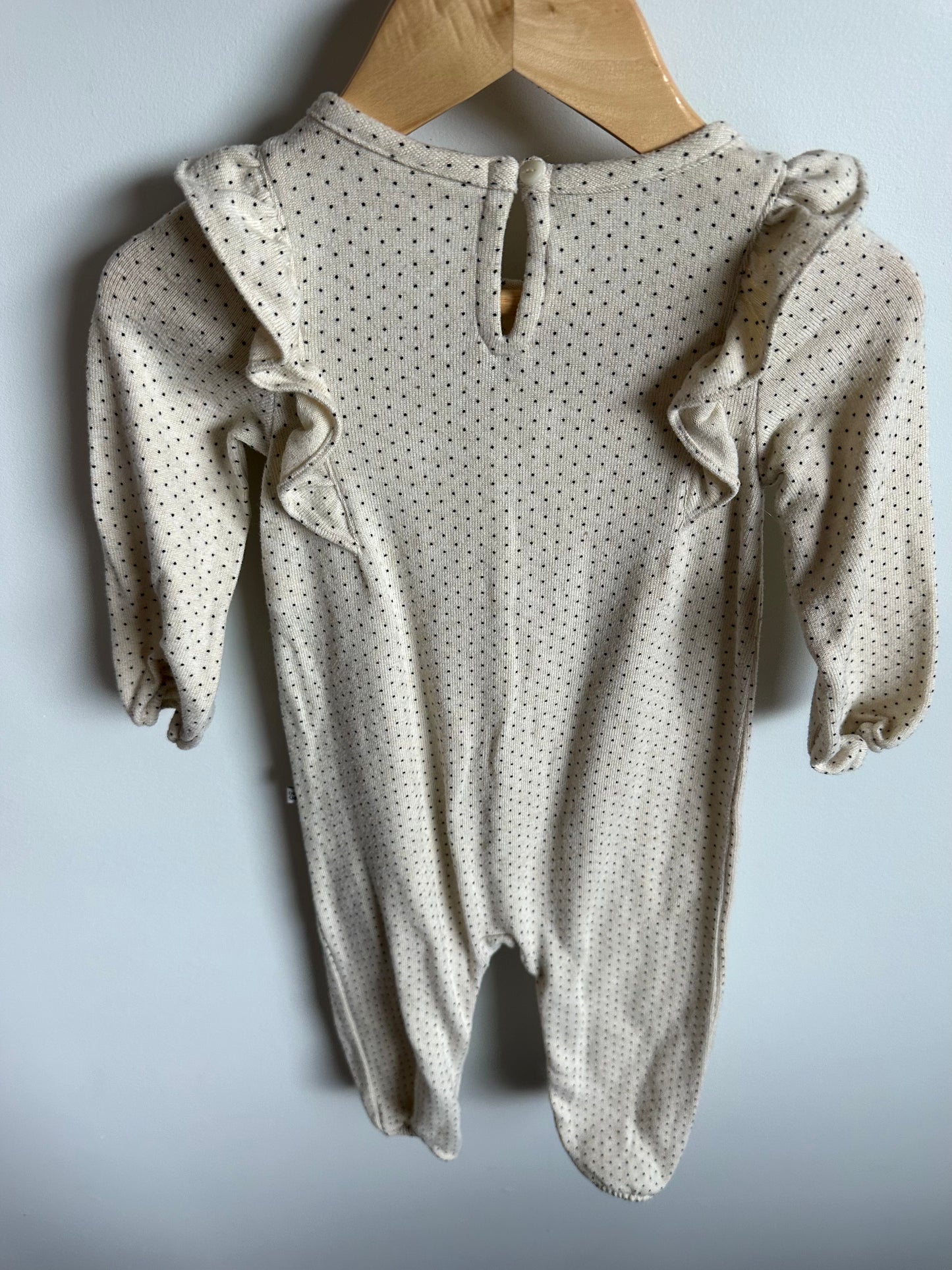 Polka Dot Ruffle Jumpsuit / 12-18m