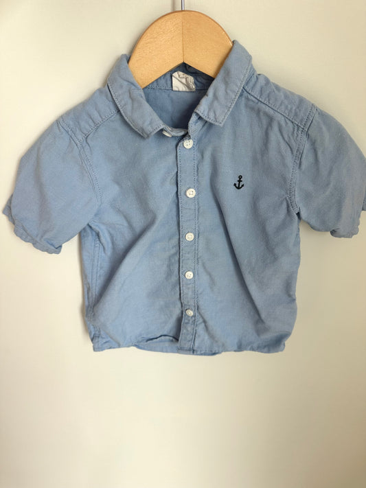 Anchor Collared Button Up Top / 12-18m