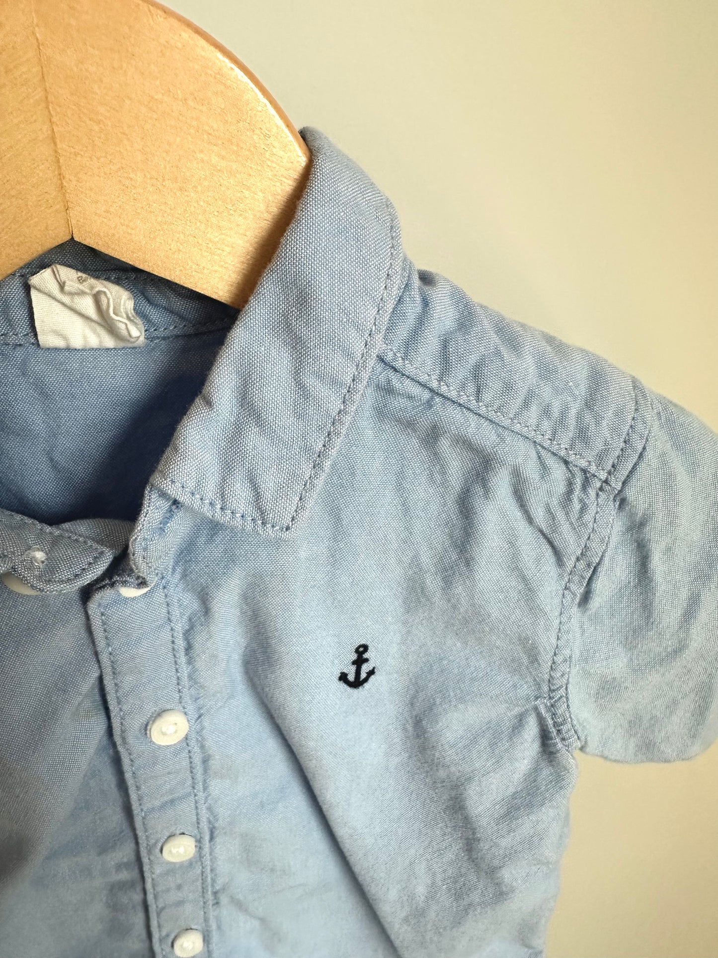 Anchor Collared Button Up Top / 12-18m