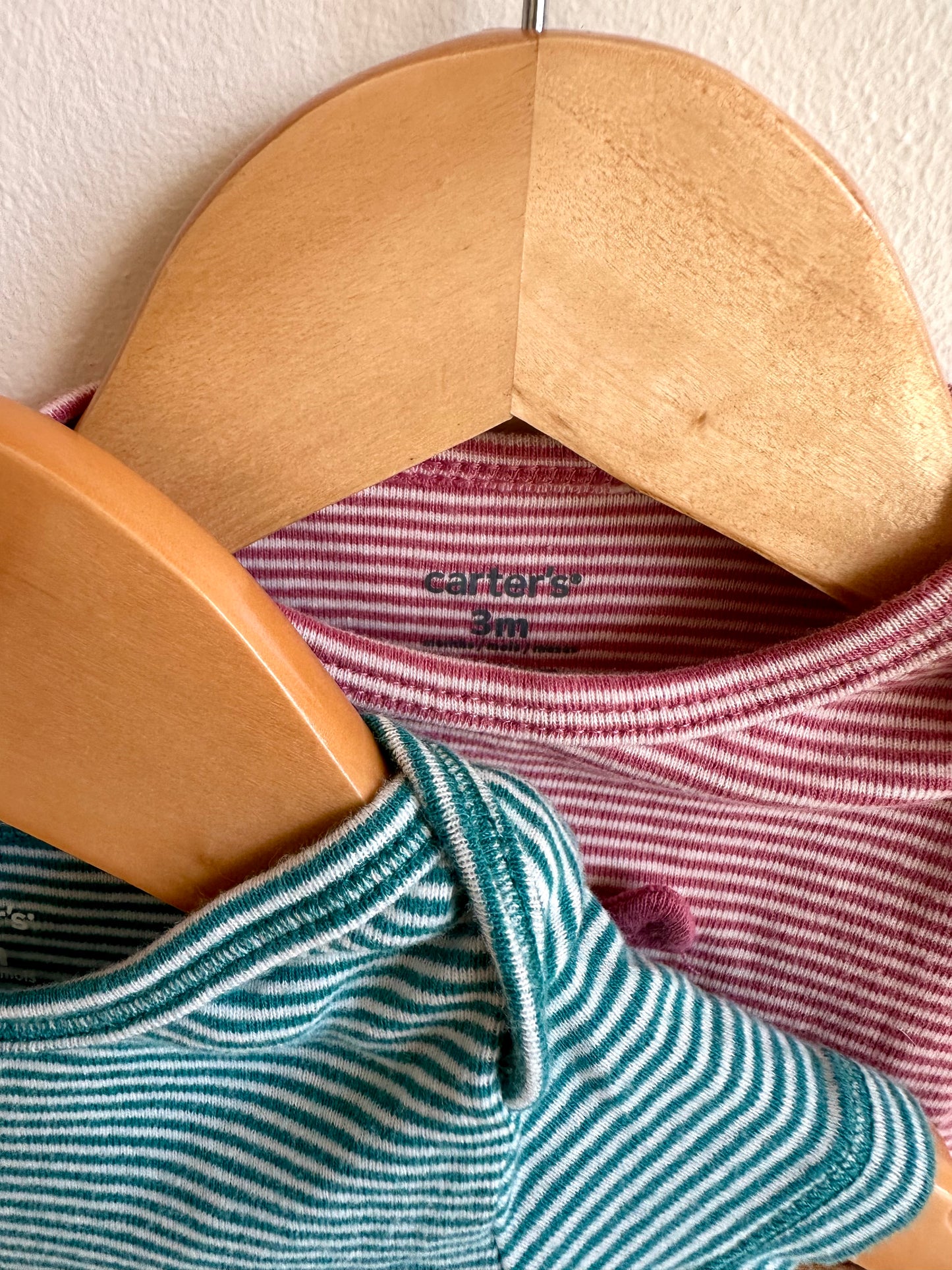 Green + Red Stripe Bodysuits / 3m