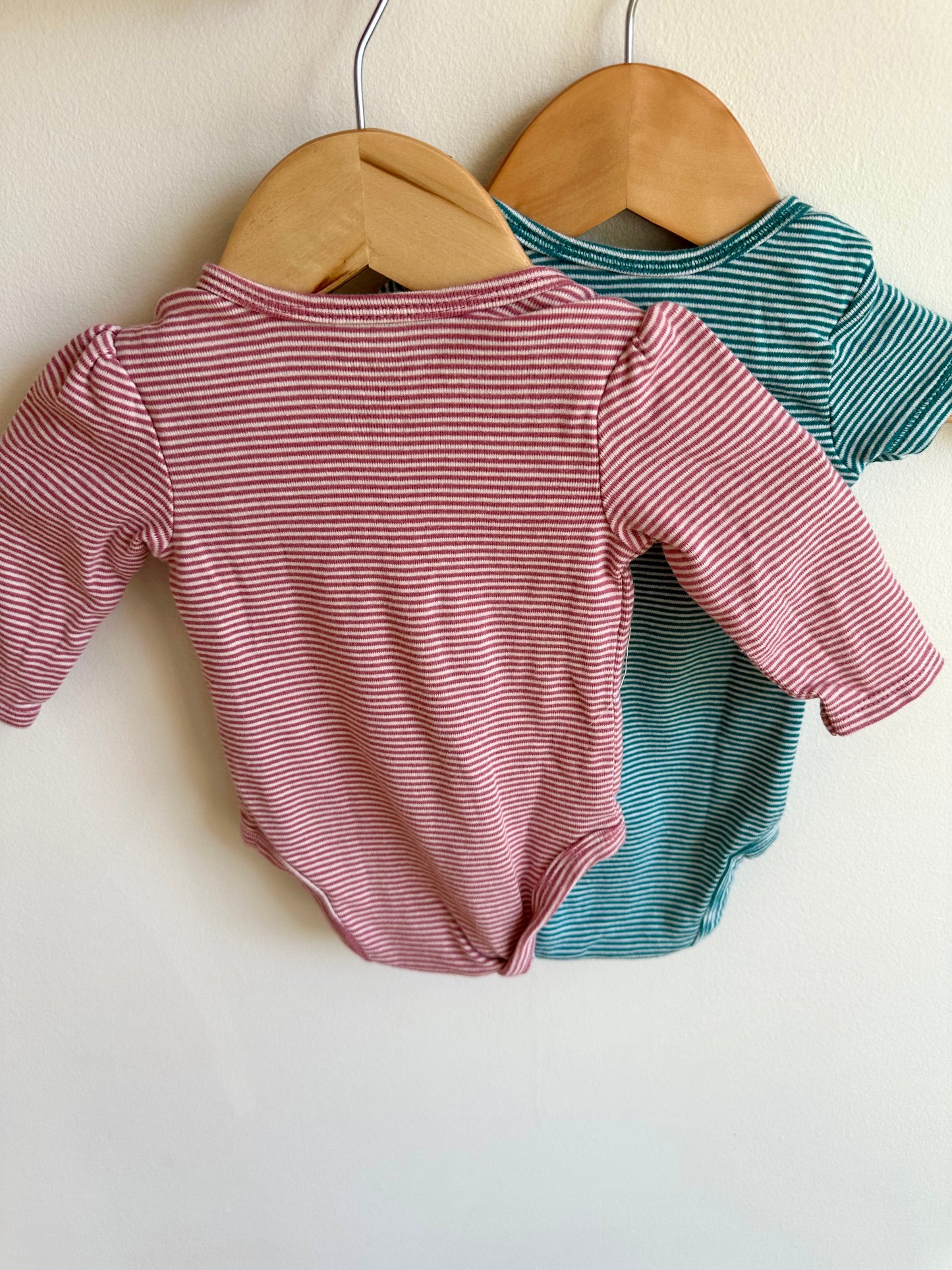 Green + Red Stripe Bodysuits / 3m