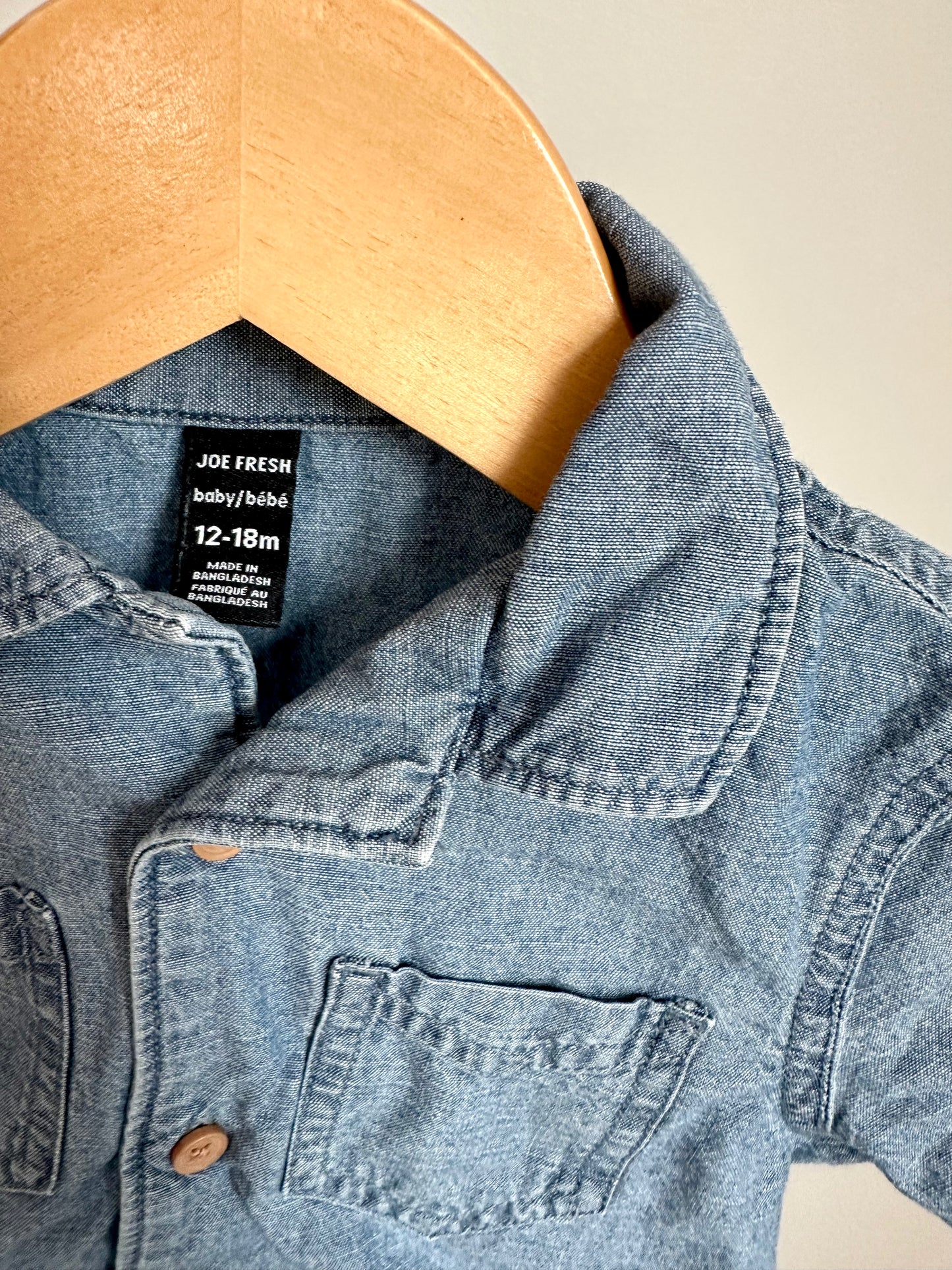 Button Up Chambray T-Shirt / 12-18m